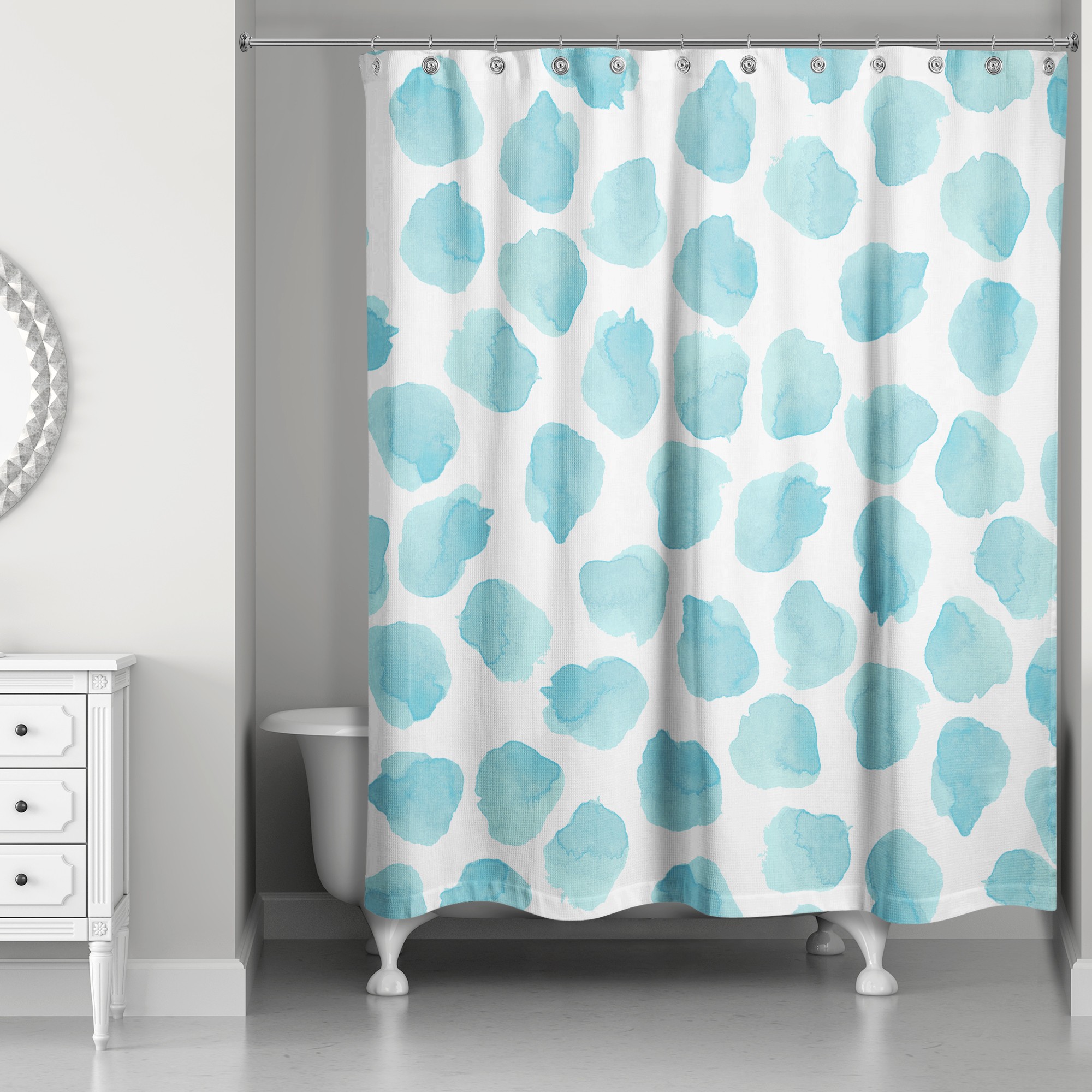 Watercolor Dots Shower Curtain