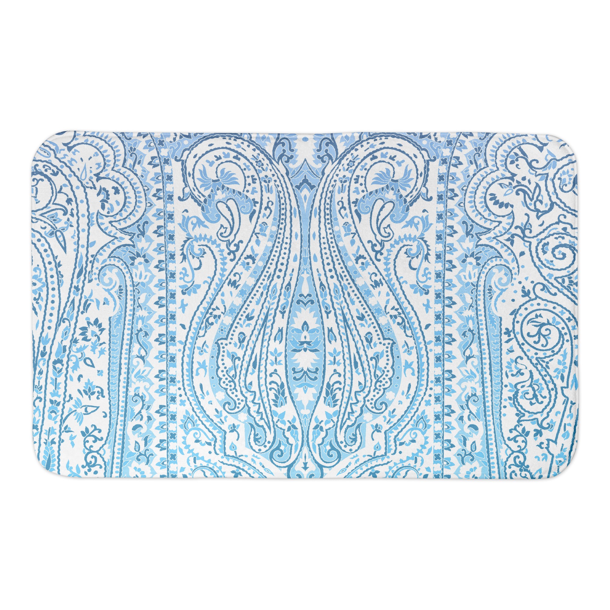 Blue Boho Sketched Tapestry 34x21 Bath Mat