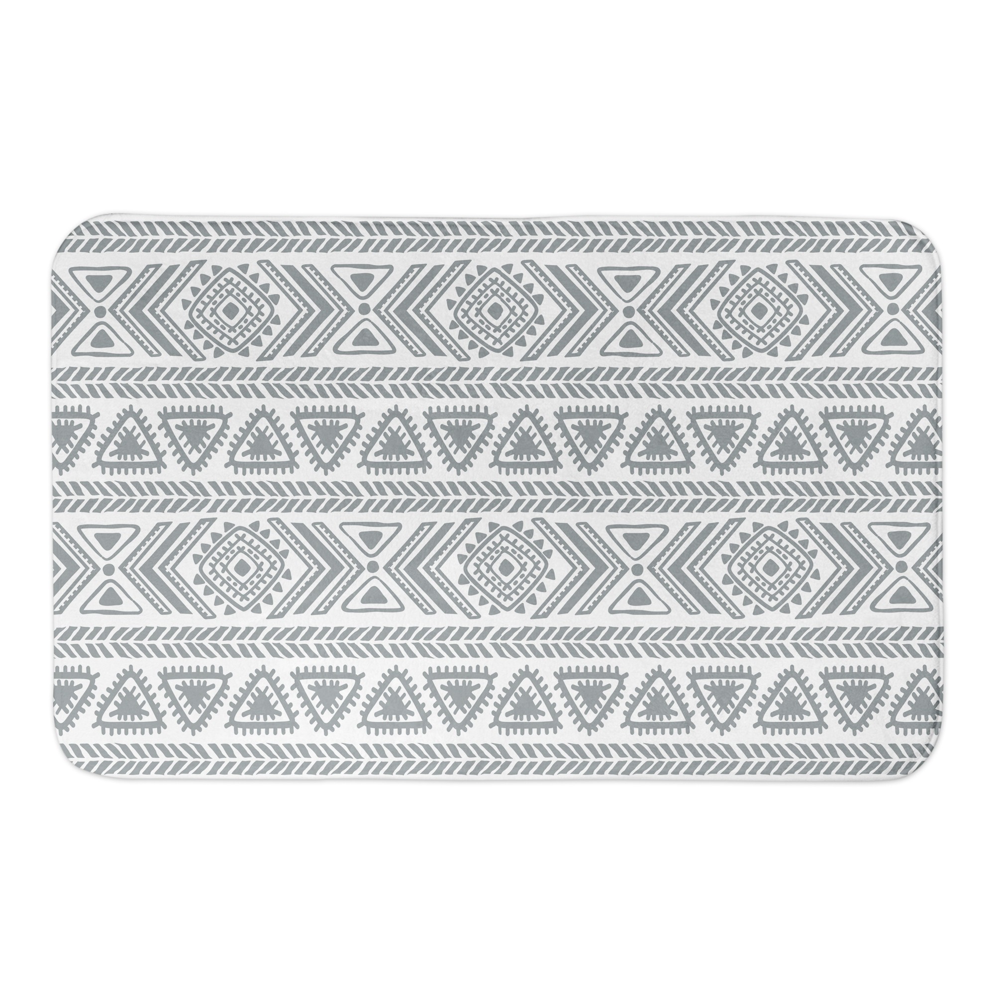 Gray Tribal Stripes 34x21 Bath Mat