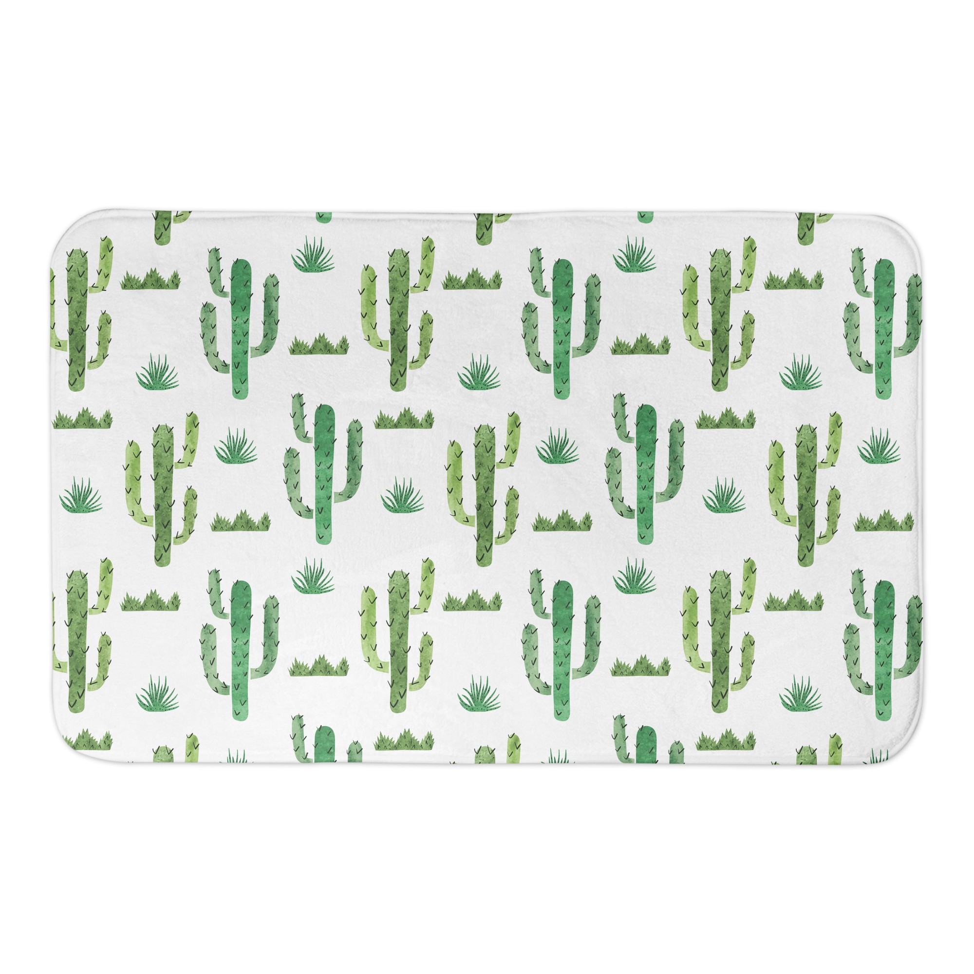 Watercolor Cacti 34x21 Bath Mat