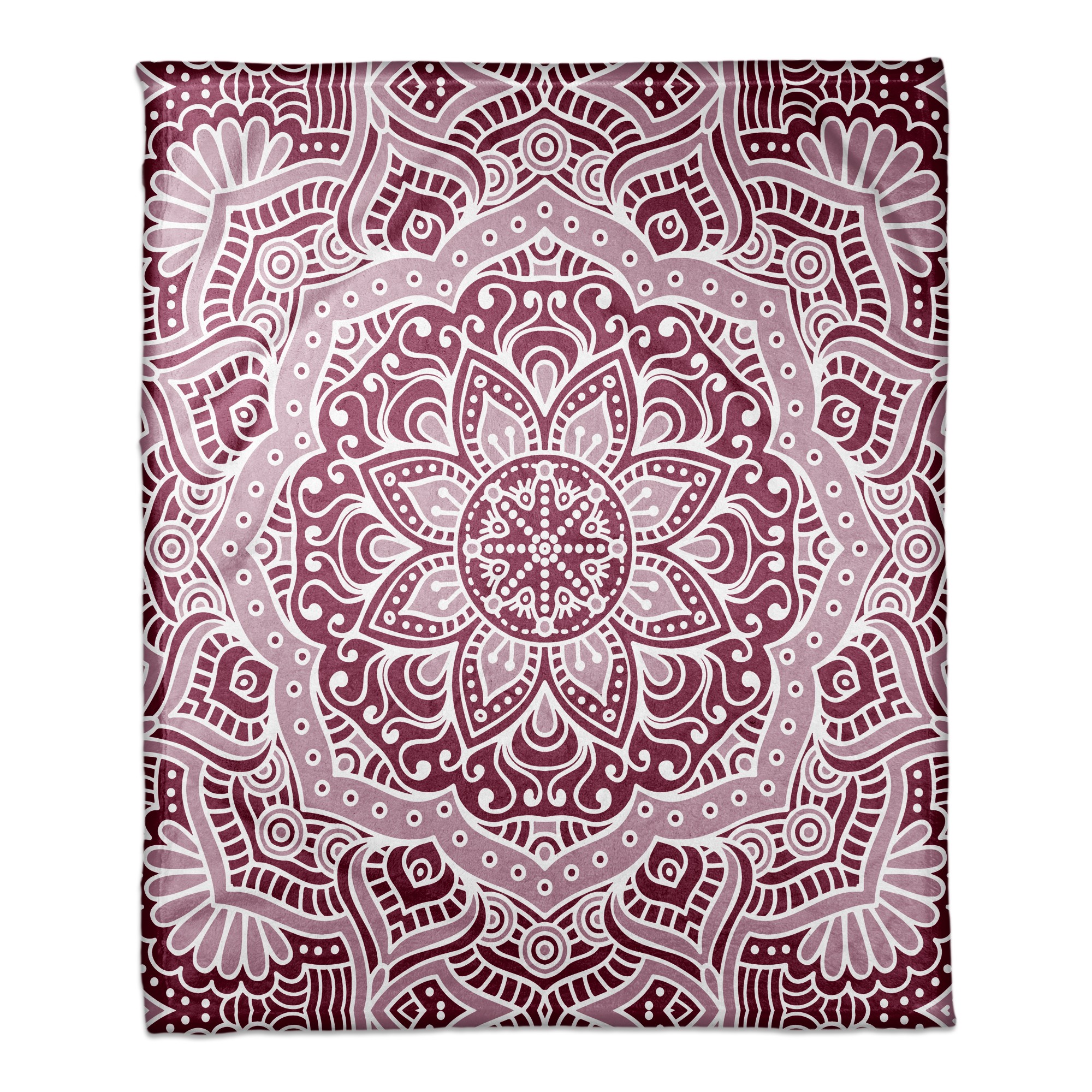 Maroon Medallion 50x60 Coral Fleece Blanket