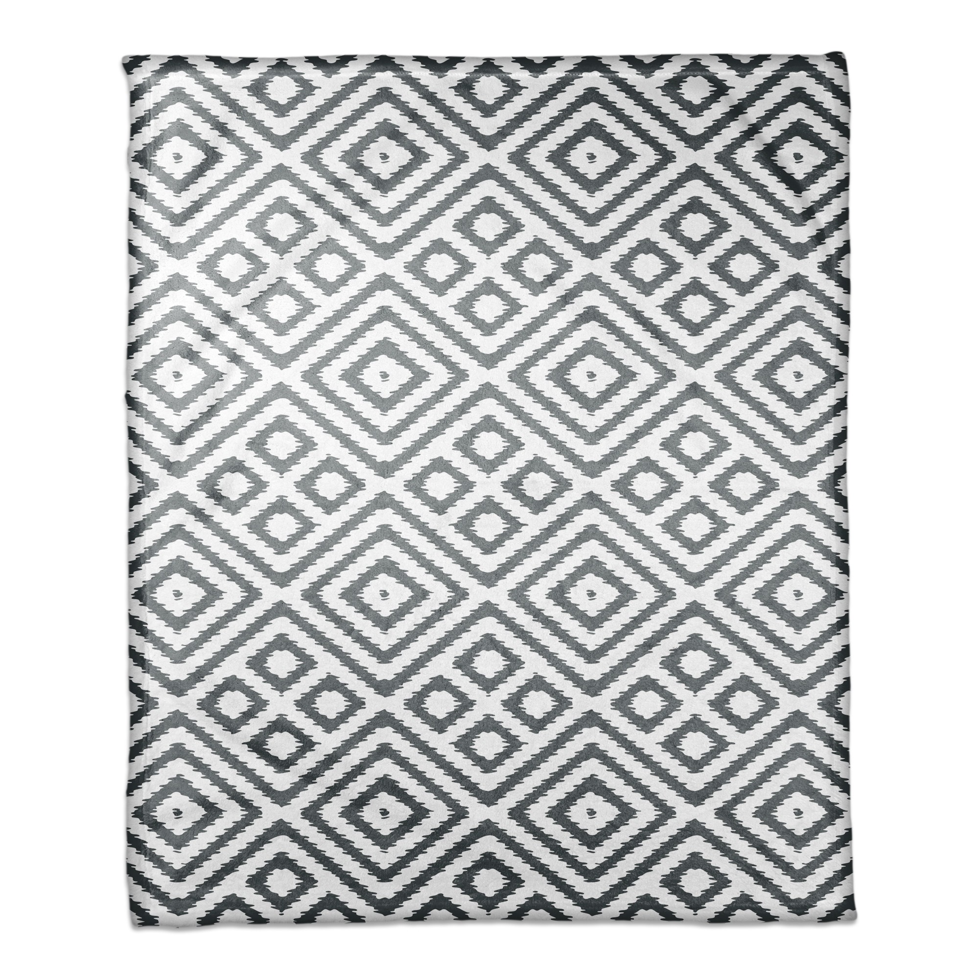 Gray and White Aztec 50x60 Coral Fleece Blanket