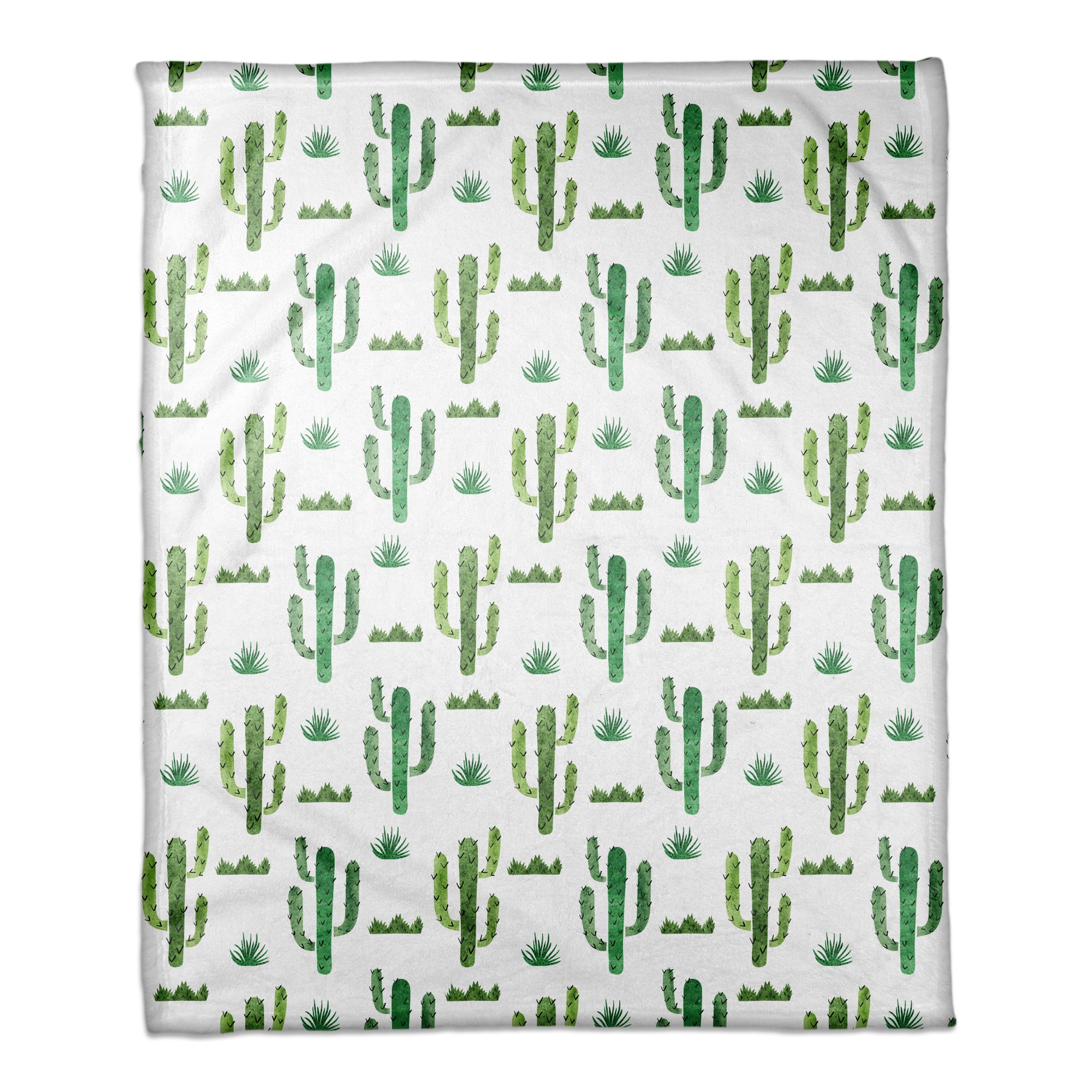 Watercolor Cacti 50x60 Coral Fleece Blanket
