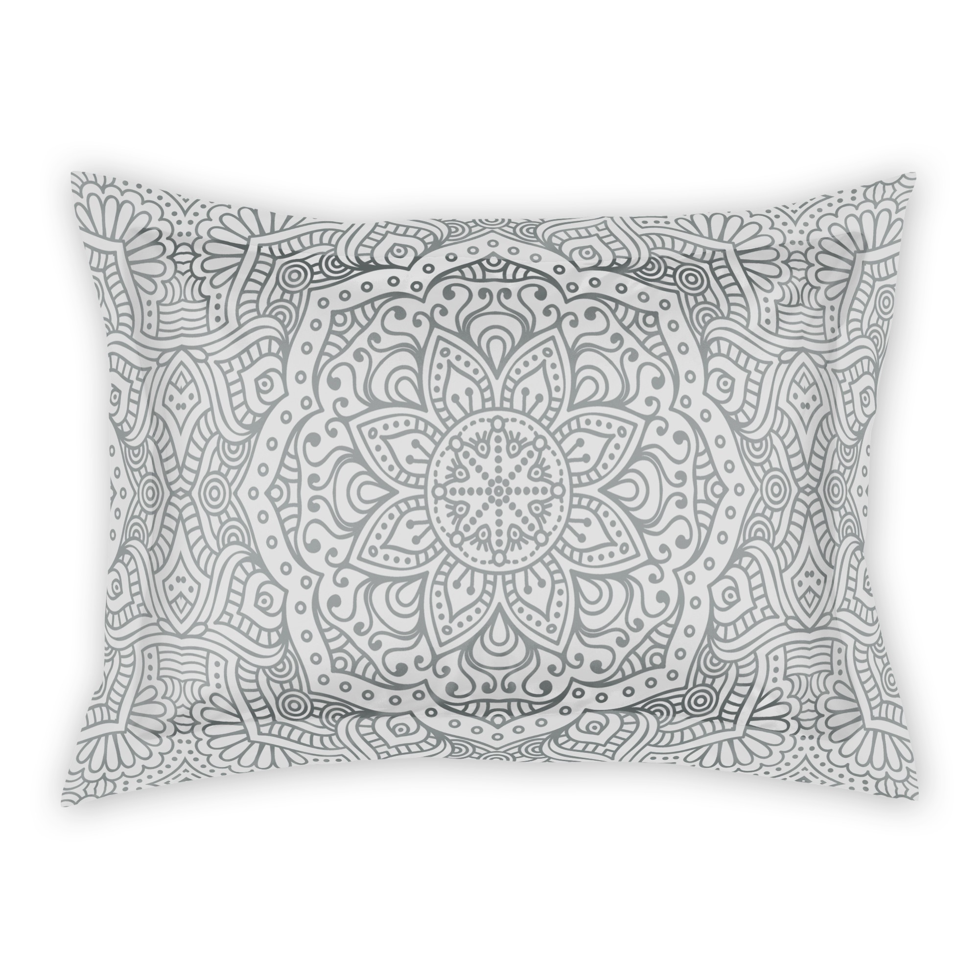 Gray Boho Medallion Standard Brushed Poly Sham