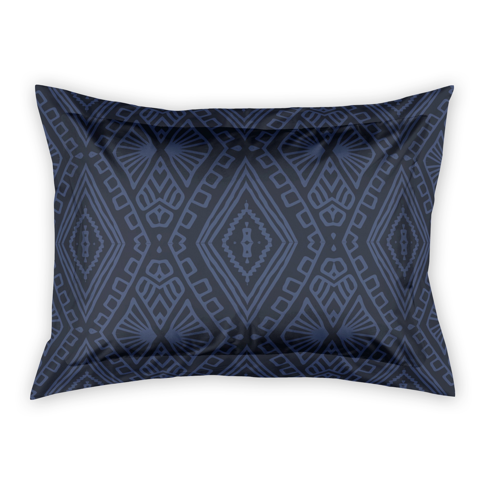 Navy Tribal Pattern Standard Brushed Poly Sham