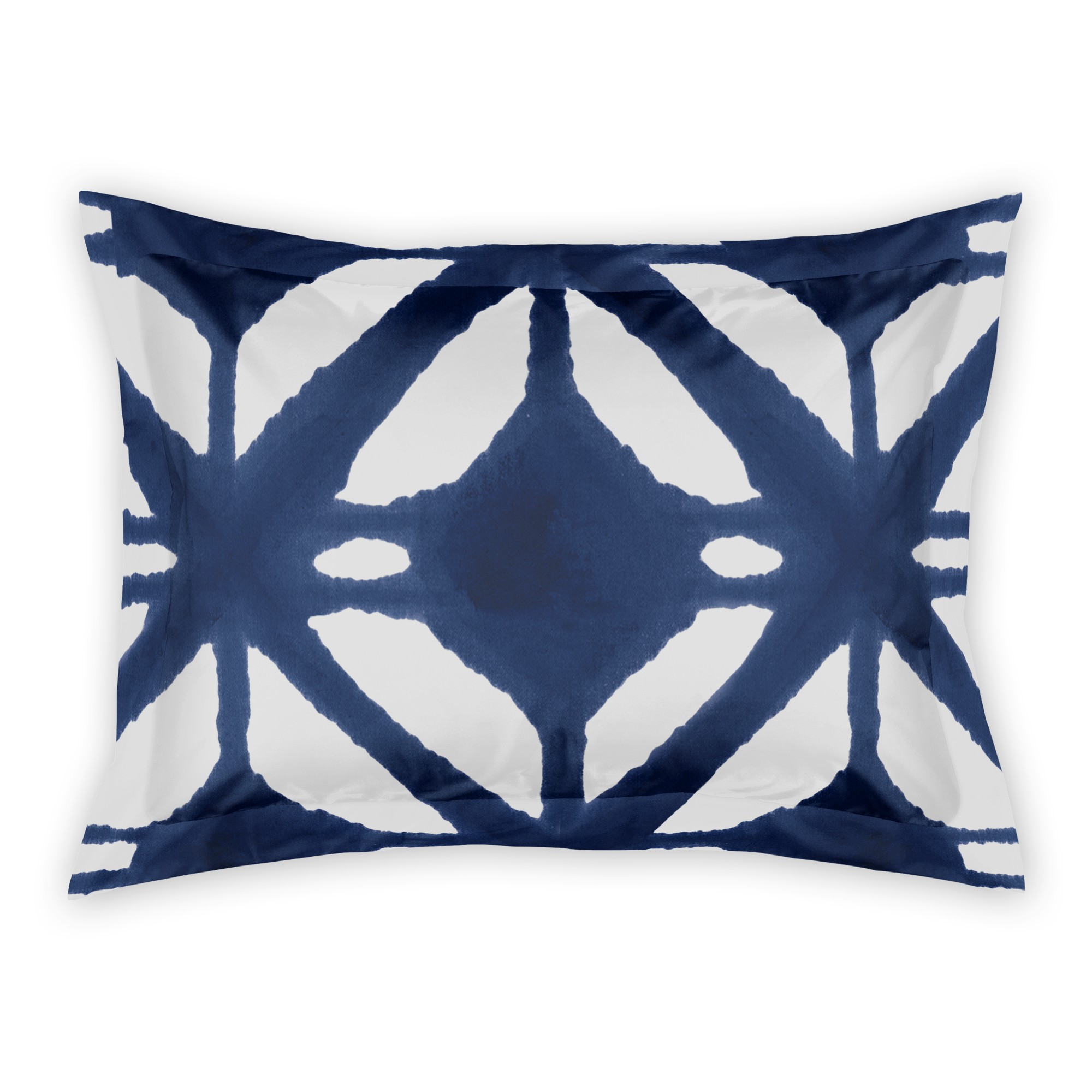Navy Watercolor Diamond Standard Brushed Poly Sham