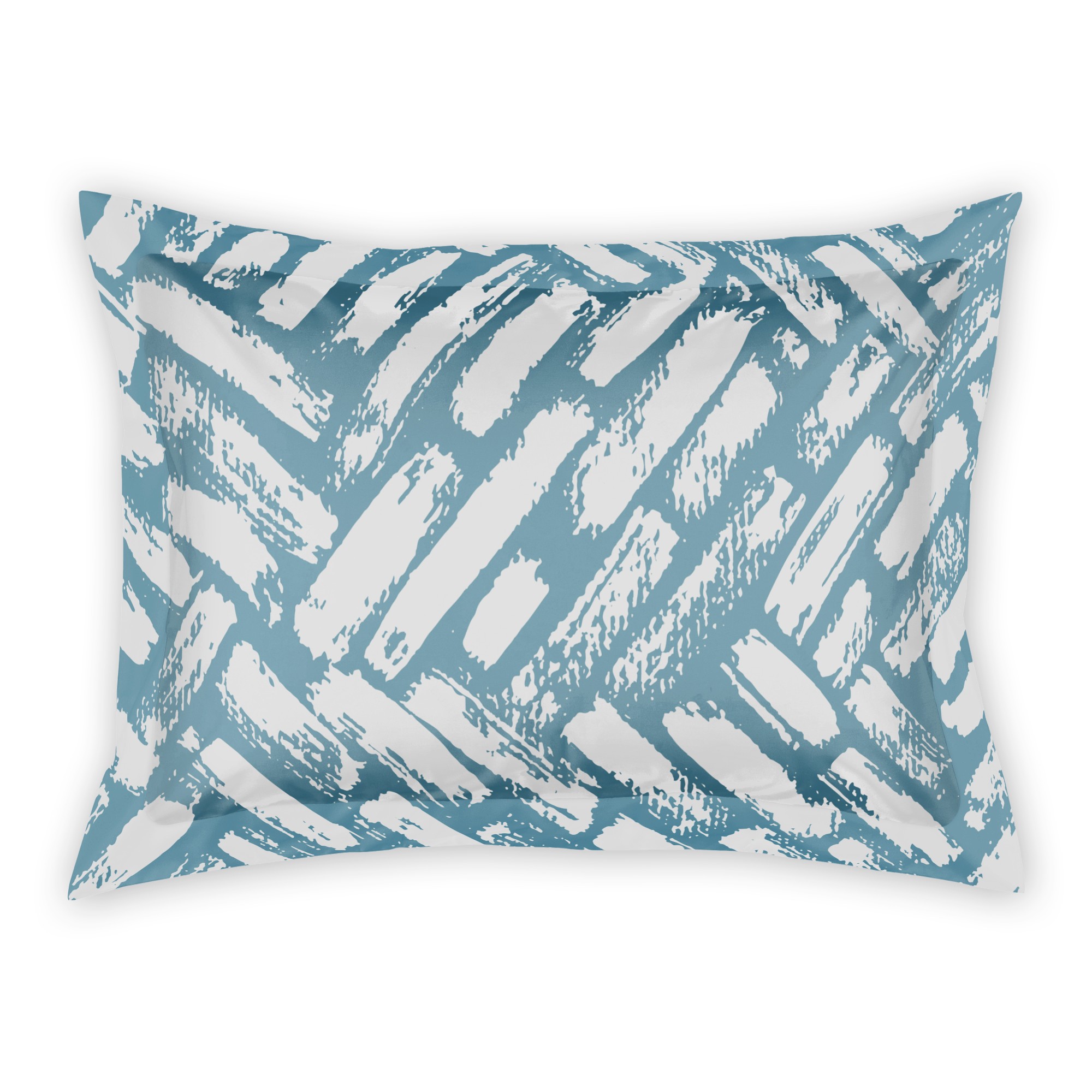Blue Distressed Brush Strokes Standard Brushed Poly Sham