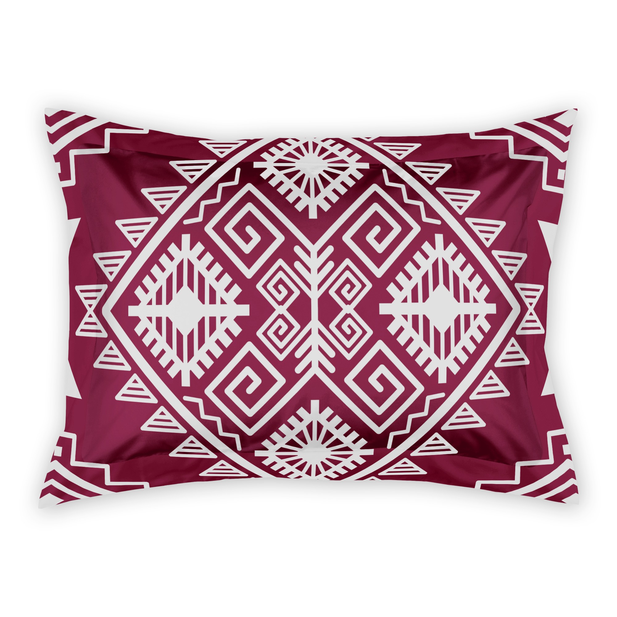 Maroon Tribal Print Standard Brushed Poly Sham