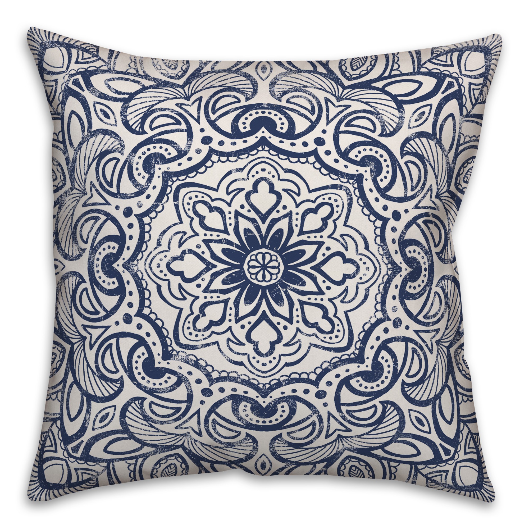 Distressed Medallion Pillow