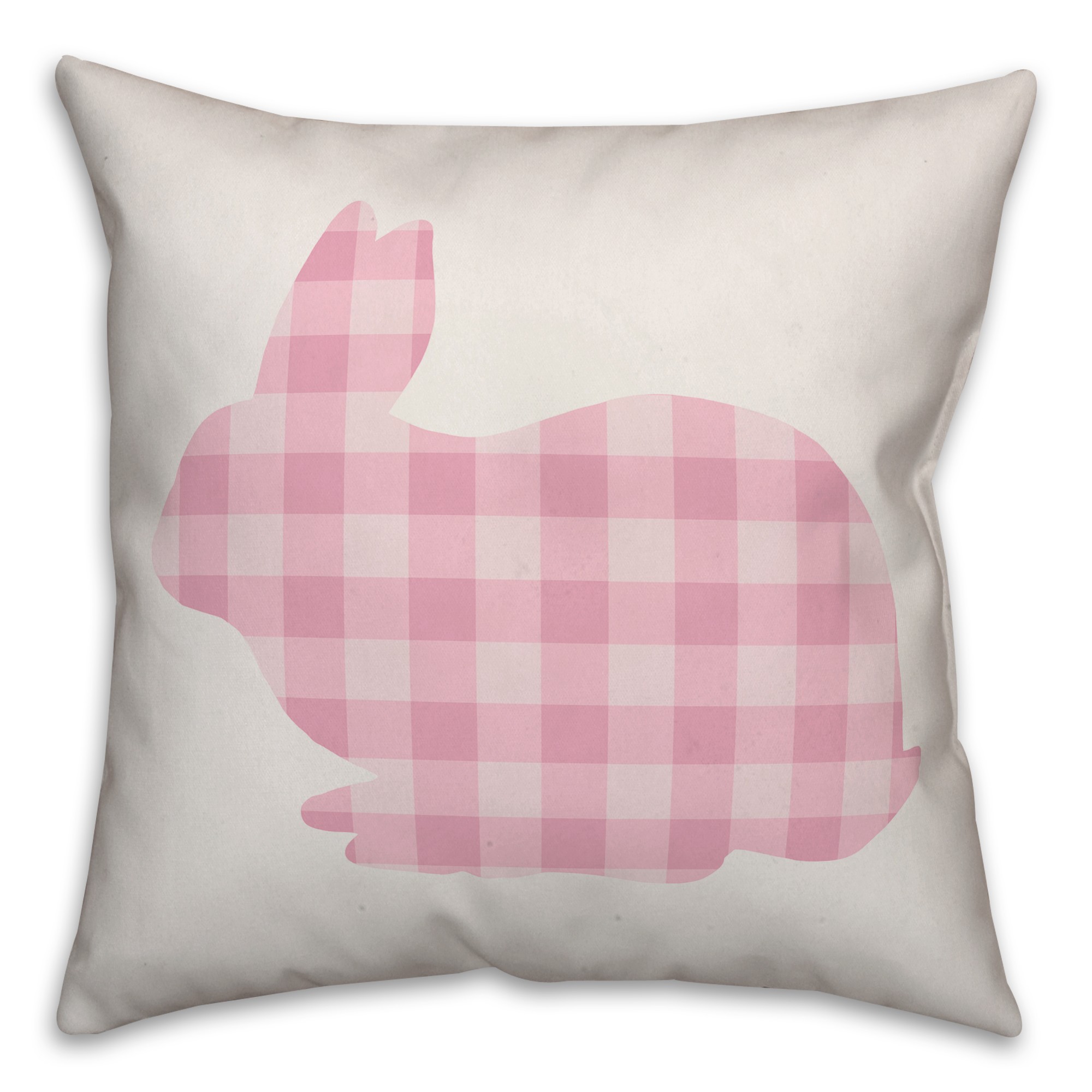 Pink Buffalo Check Bunny Silhouette Pillow