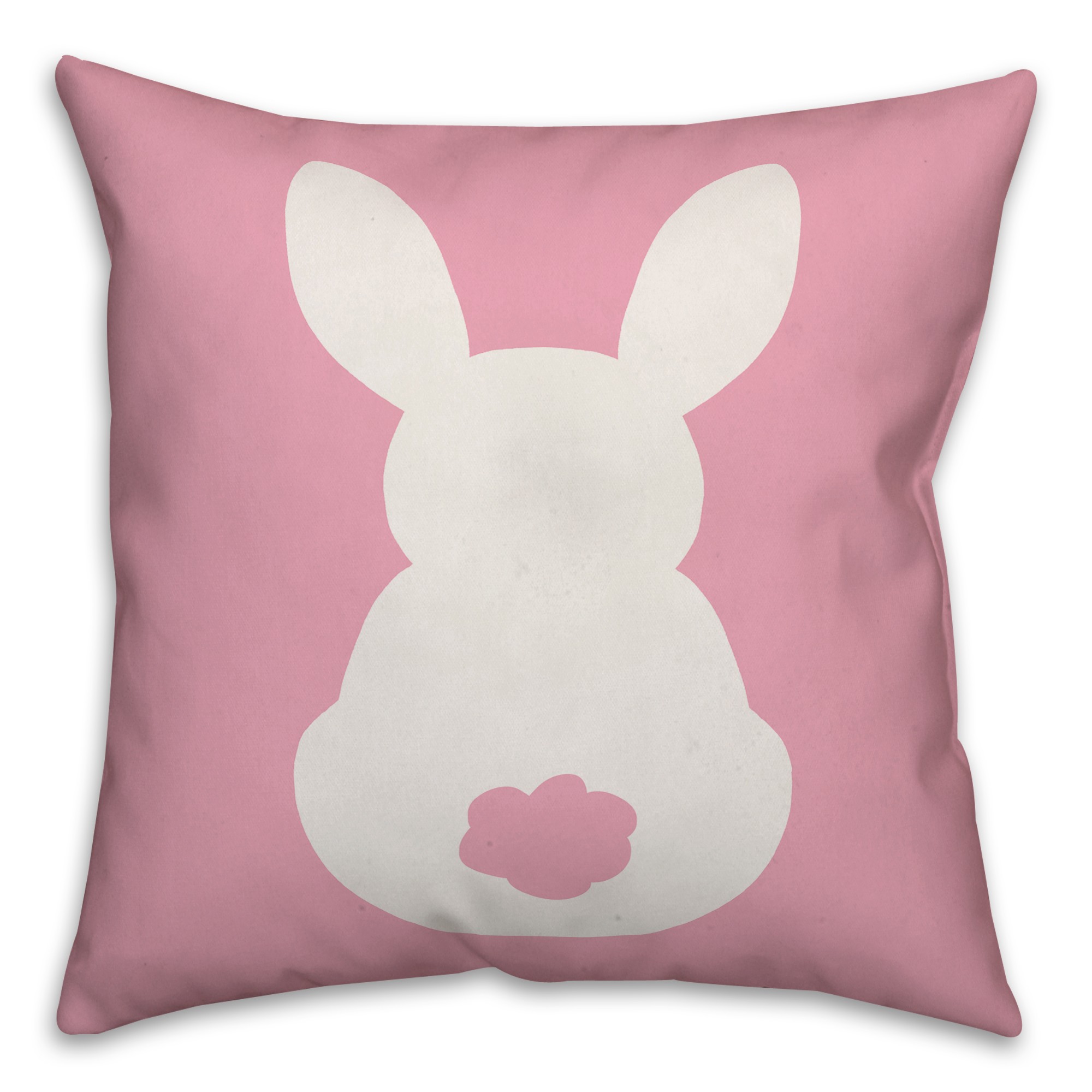 Pink Sitting Bunny Silhouette Pillow