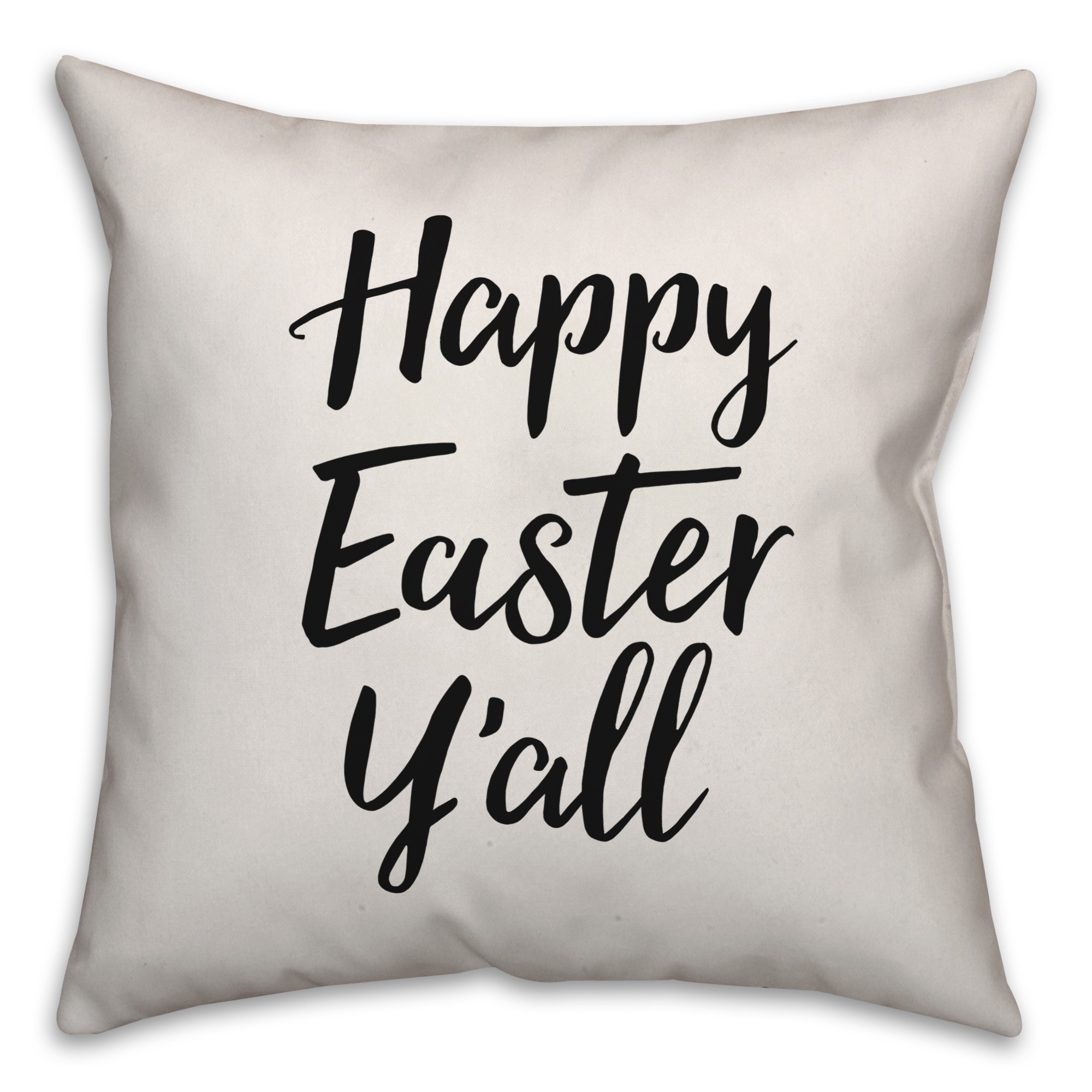 Black Script Happy Easter Y'all Pillow