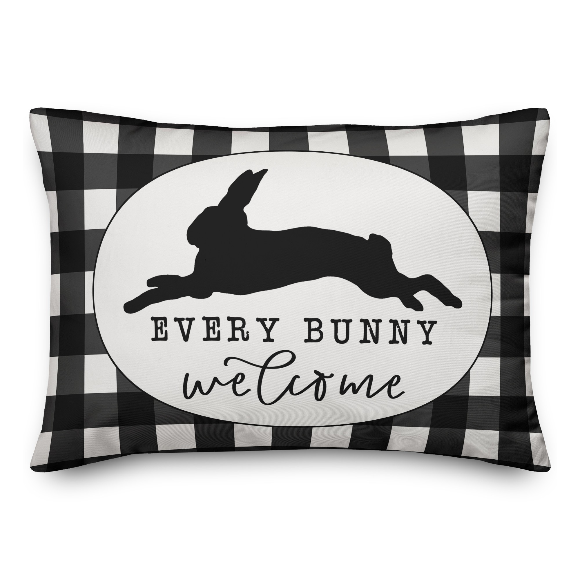 Buffalo Check Every Bunny Welcome 14x20 Spun Poly Pillow