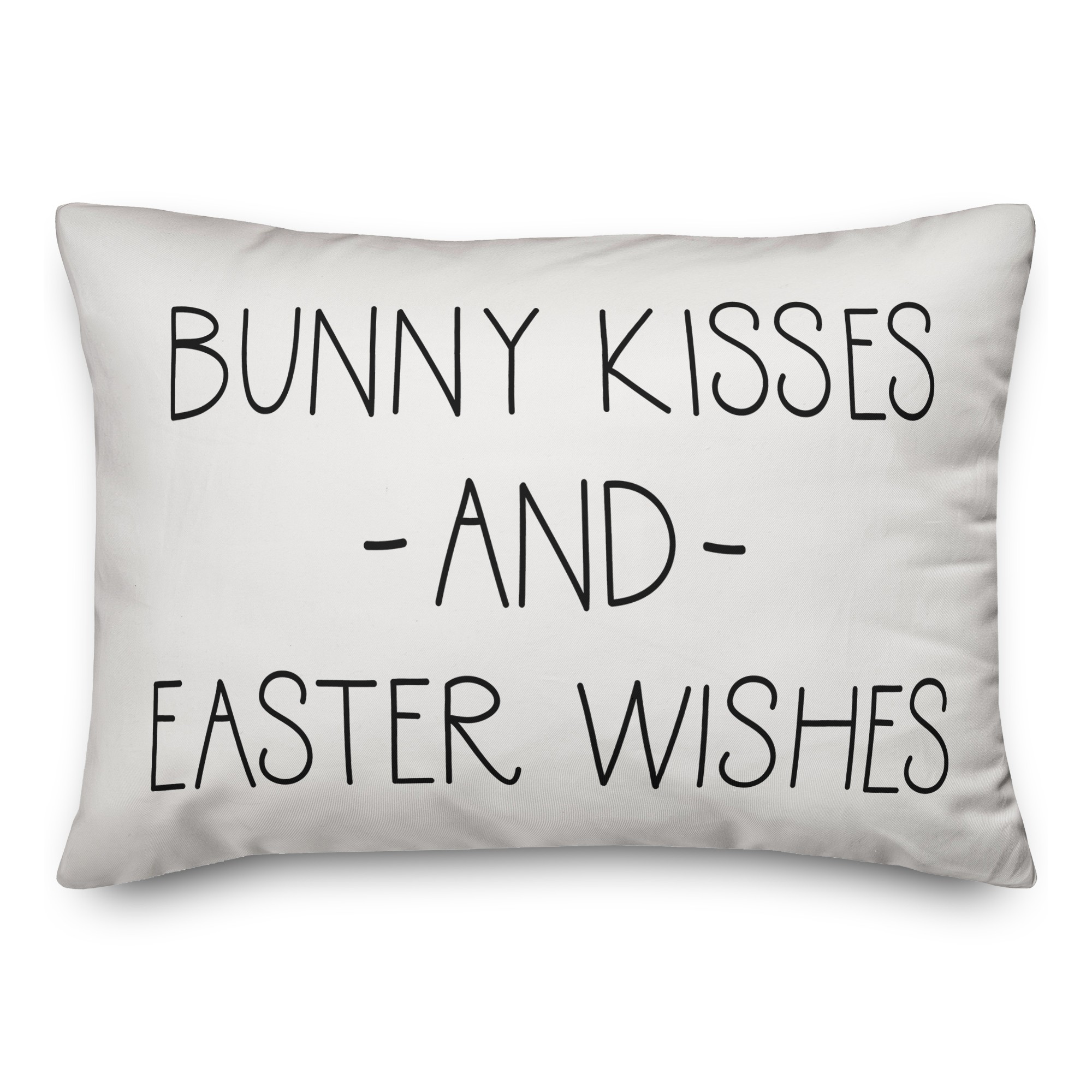 Neutral Bunny Kisses and Easter Wishes 14x20 Spun Poly Pillow