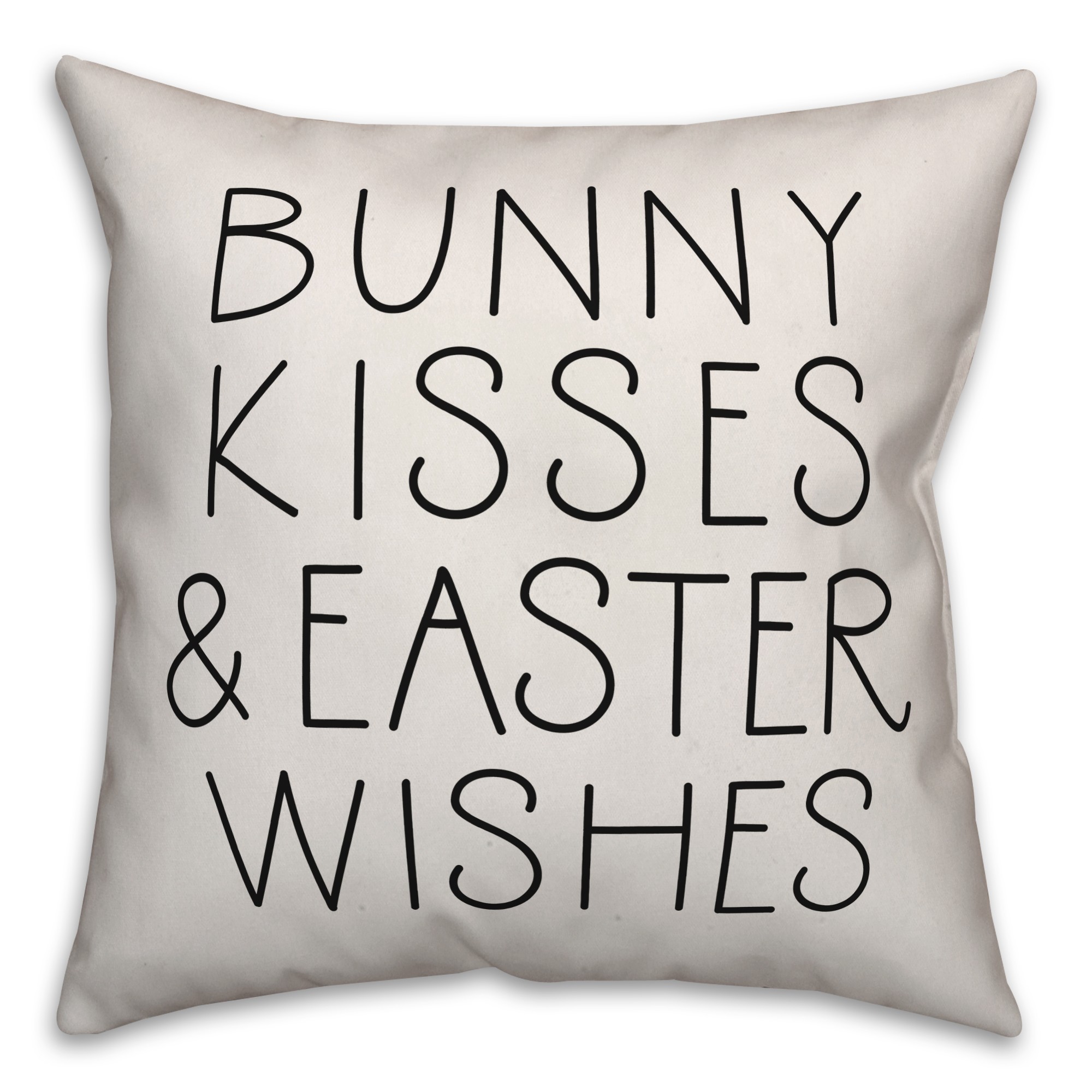 Bunny Kisses and Easter Wishes Typography Pillow