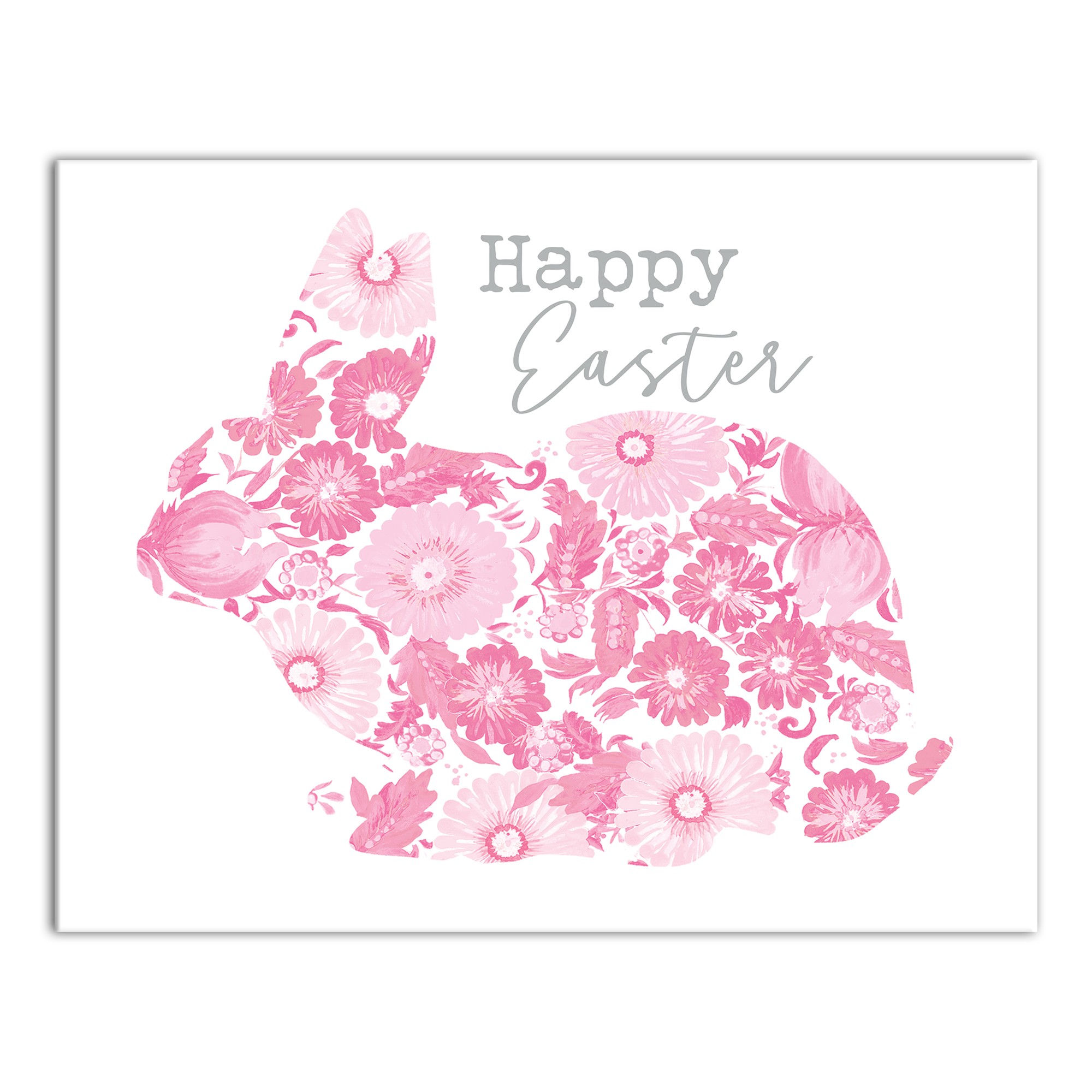 Floral Bunny Silhouette Wall Art