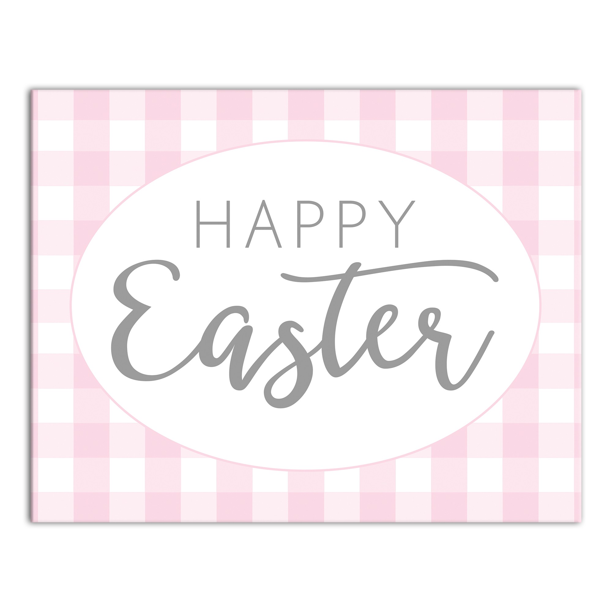 Pink Buffalo Check Happy Easter Wall Art