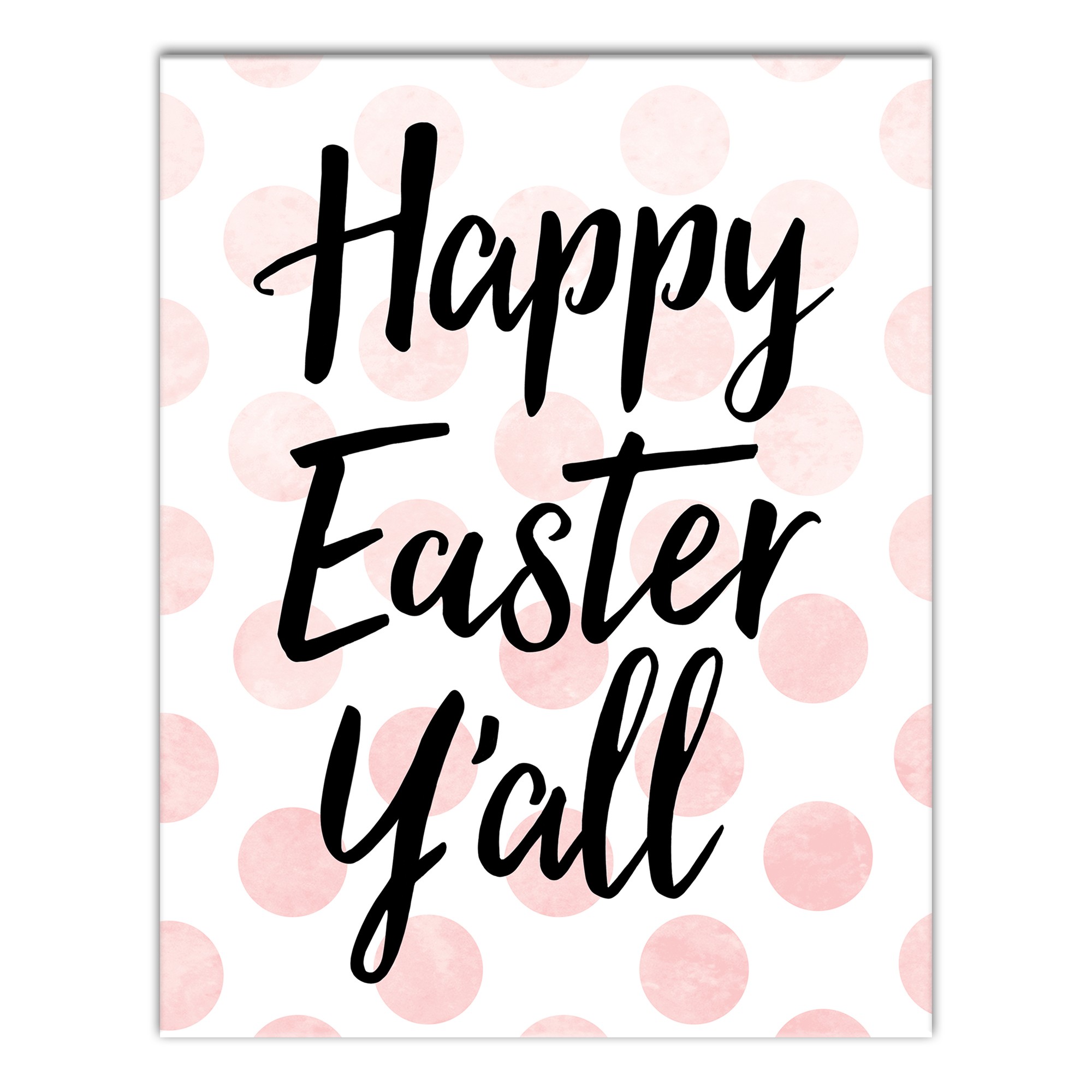 Pink Polka Dots Happy Easter Y'all Wall Art