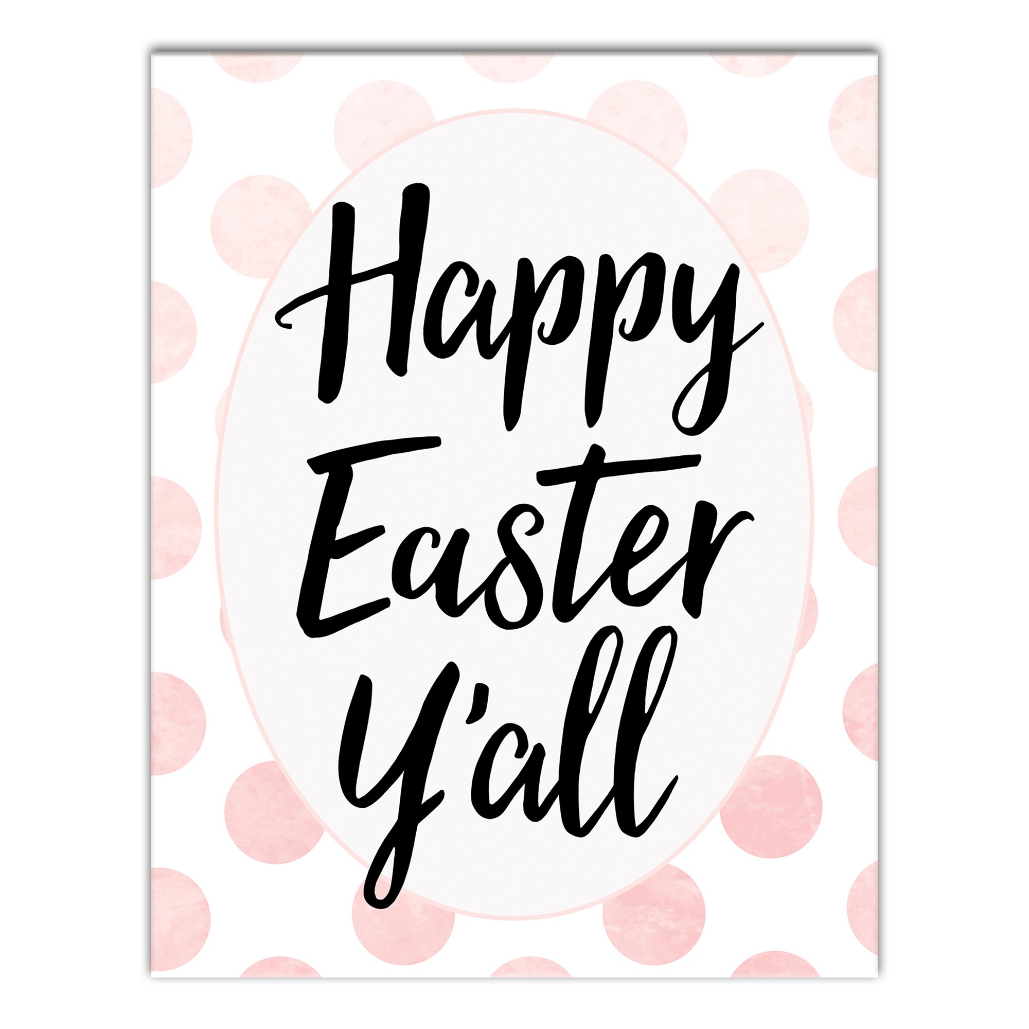 Pink Polka Dots Happy Easter Y'all Wall Art