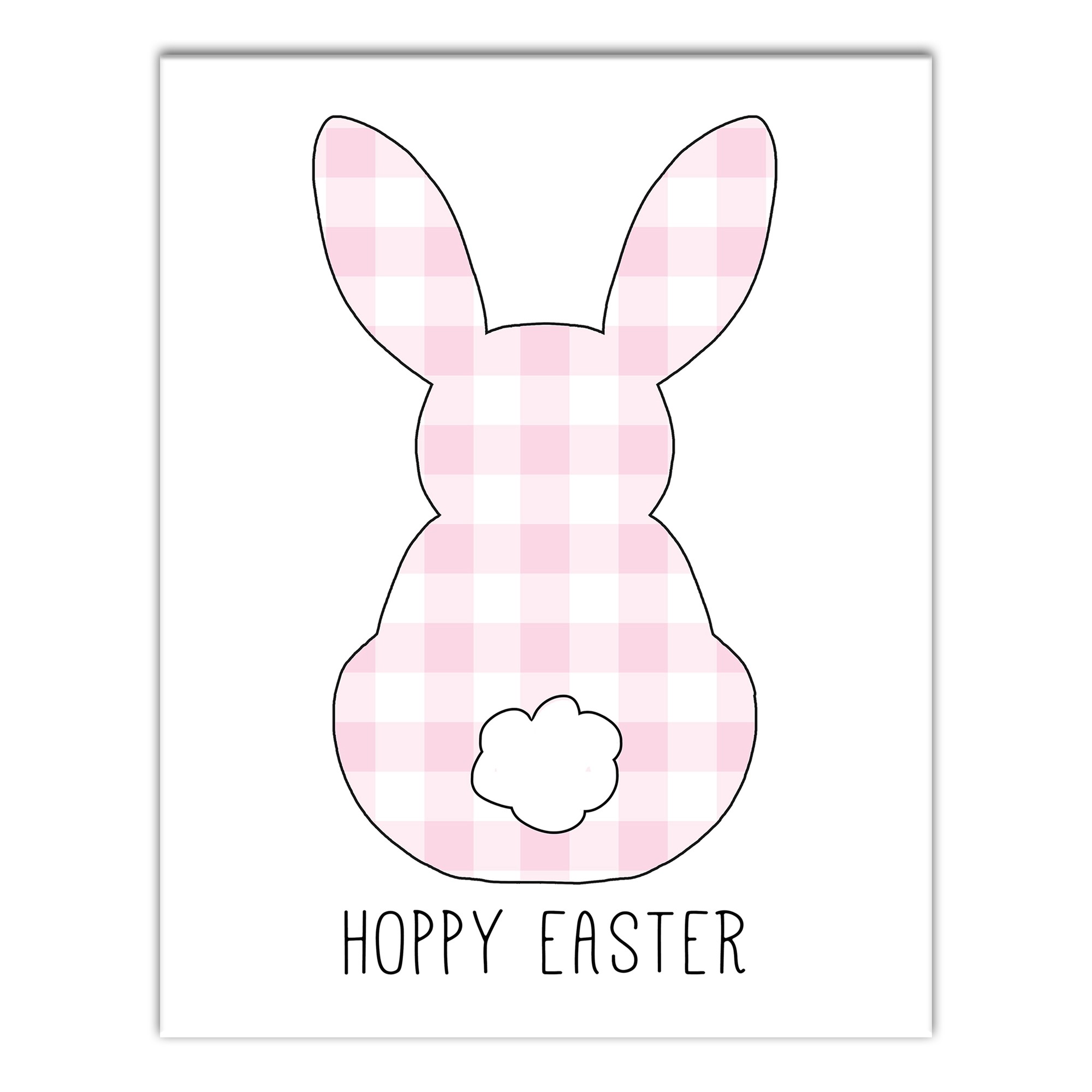 Pink Buffalo Check Bunny Silhouette Wall Art