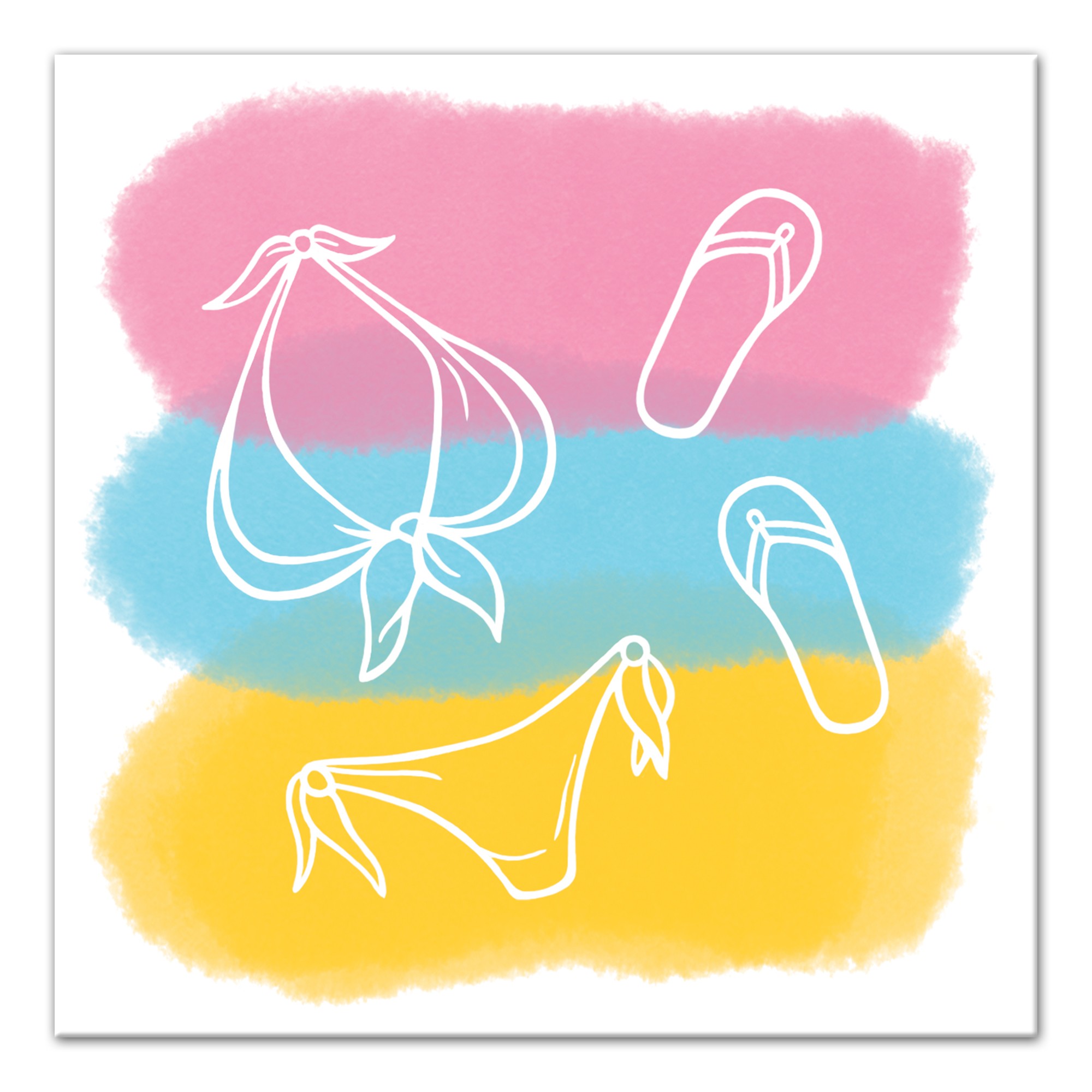 Summer Essentials 16x16 Canvas Wall Art