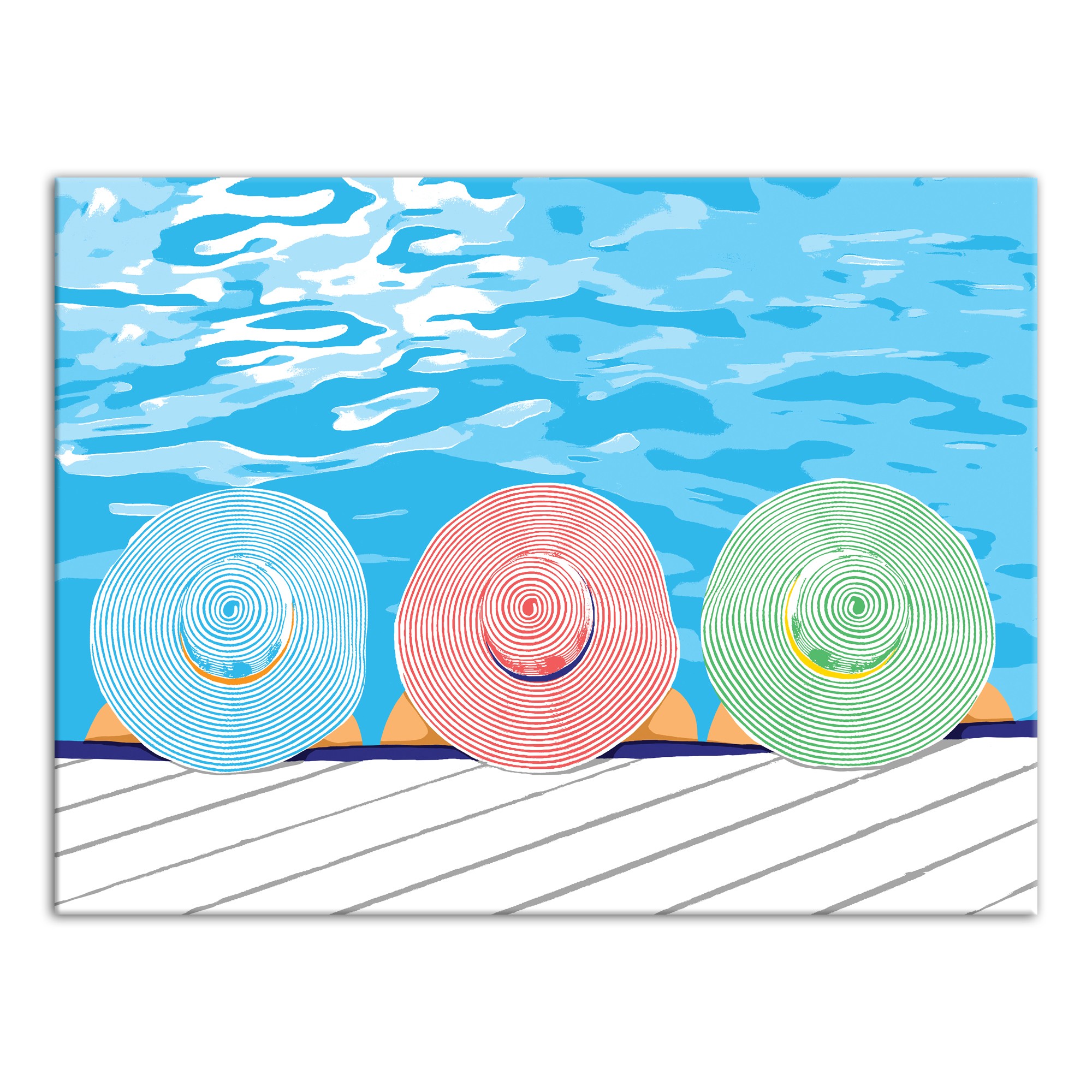 Sun Bathing Beauties 30x40 Canvas Wall Art