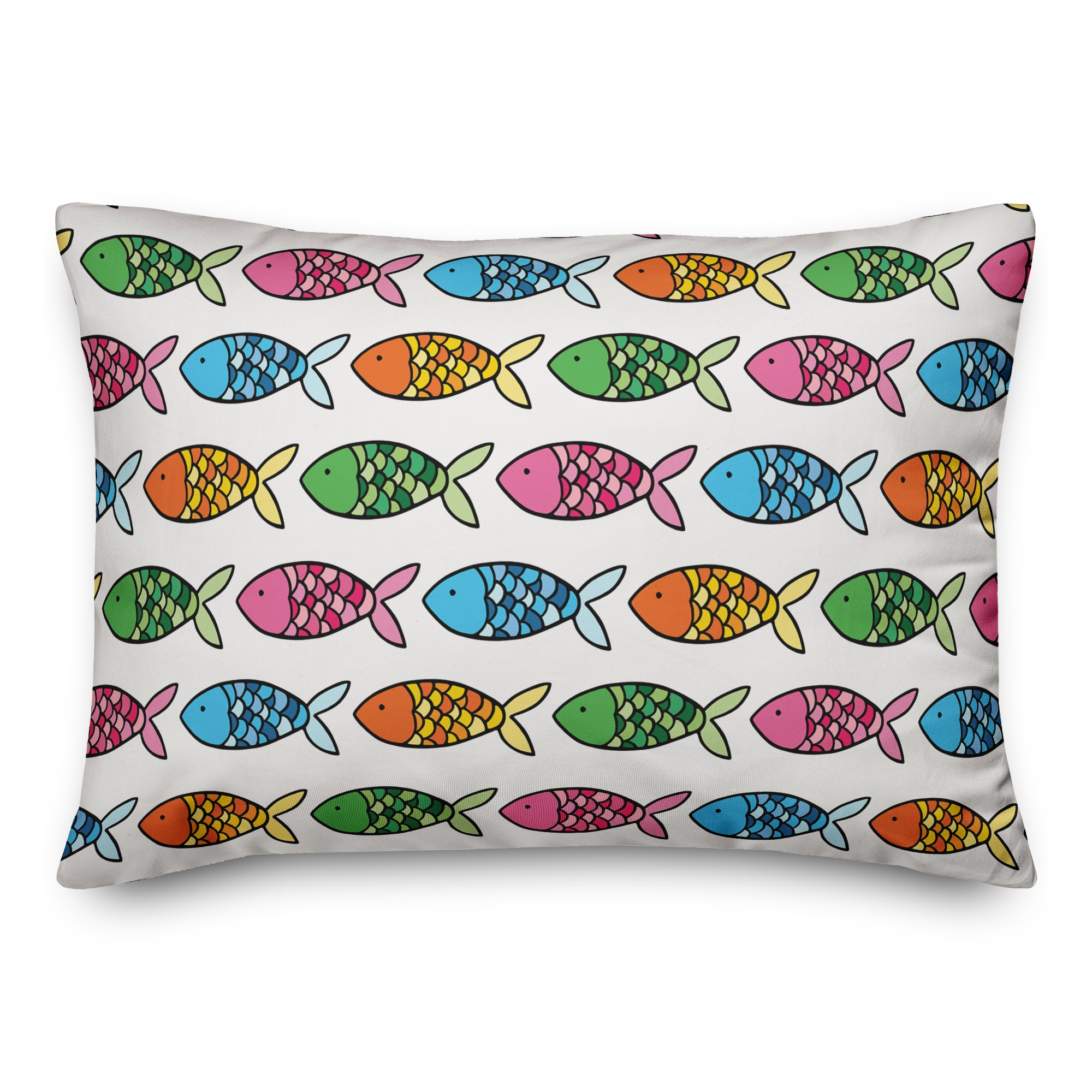 Colorful Fish Pattern Pillow