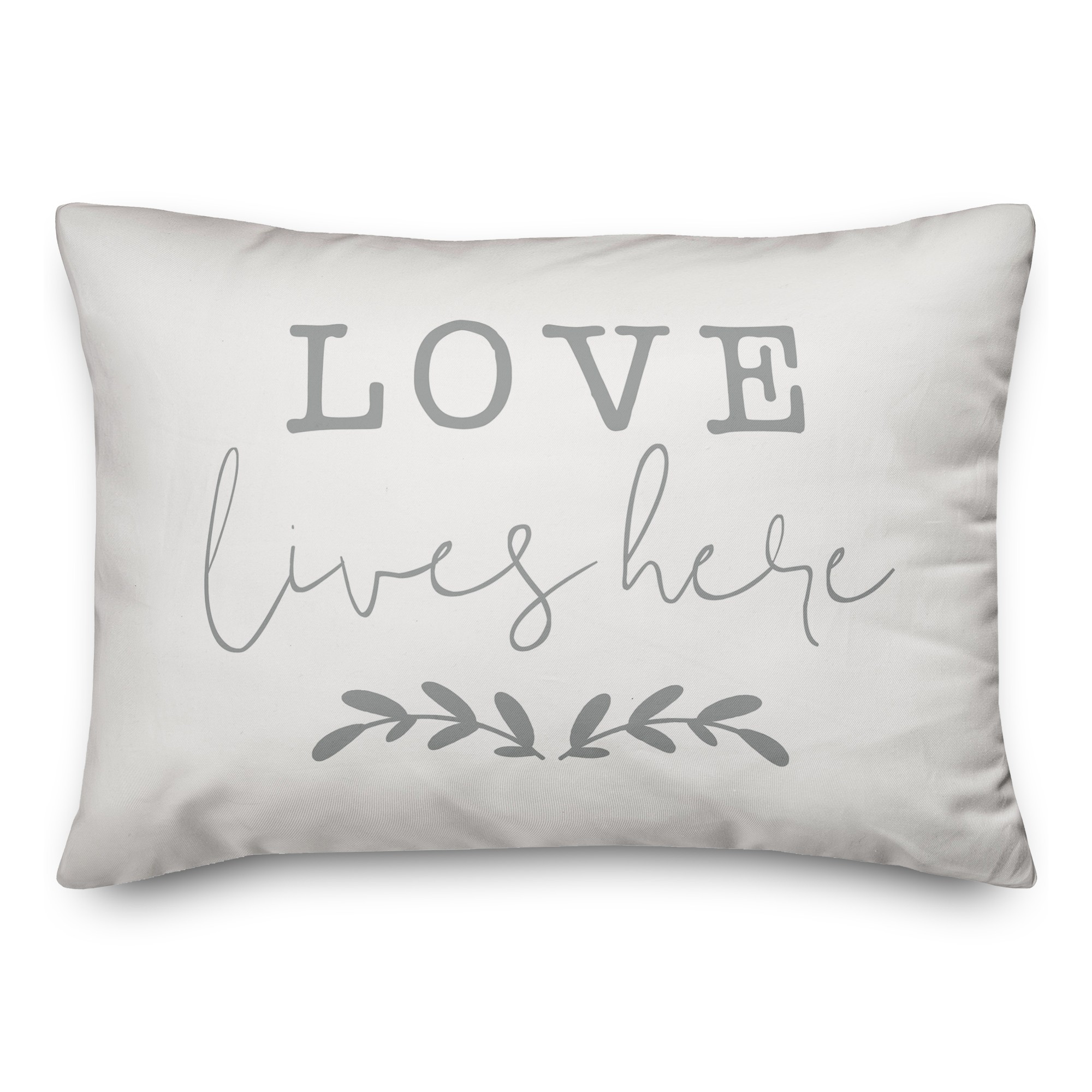 Love lives here 14x20 Spun Poly Pillow Cover