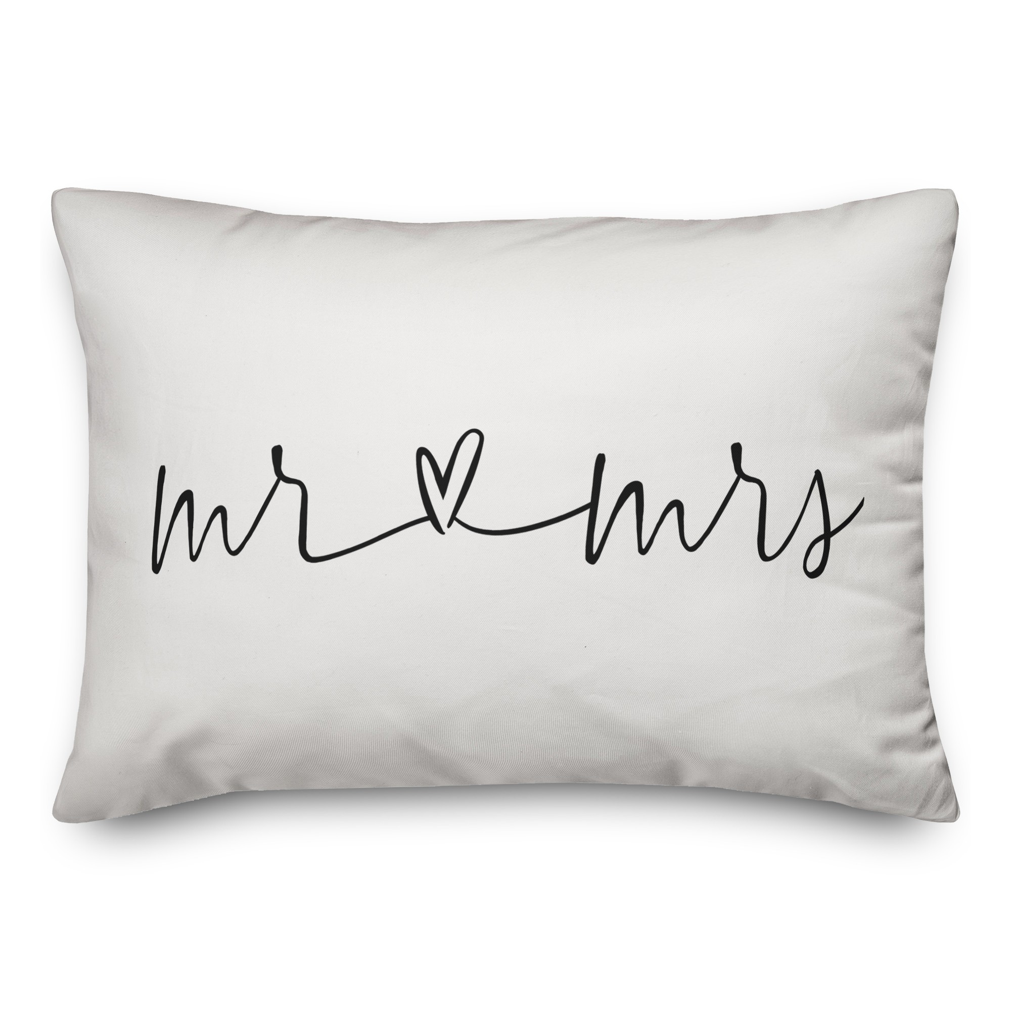 mr and mrs script heart 14x20 Spun Poly Pillow Cover