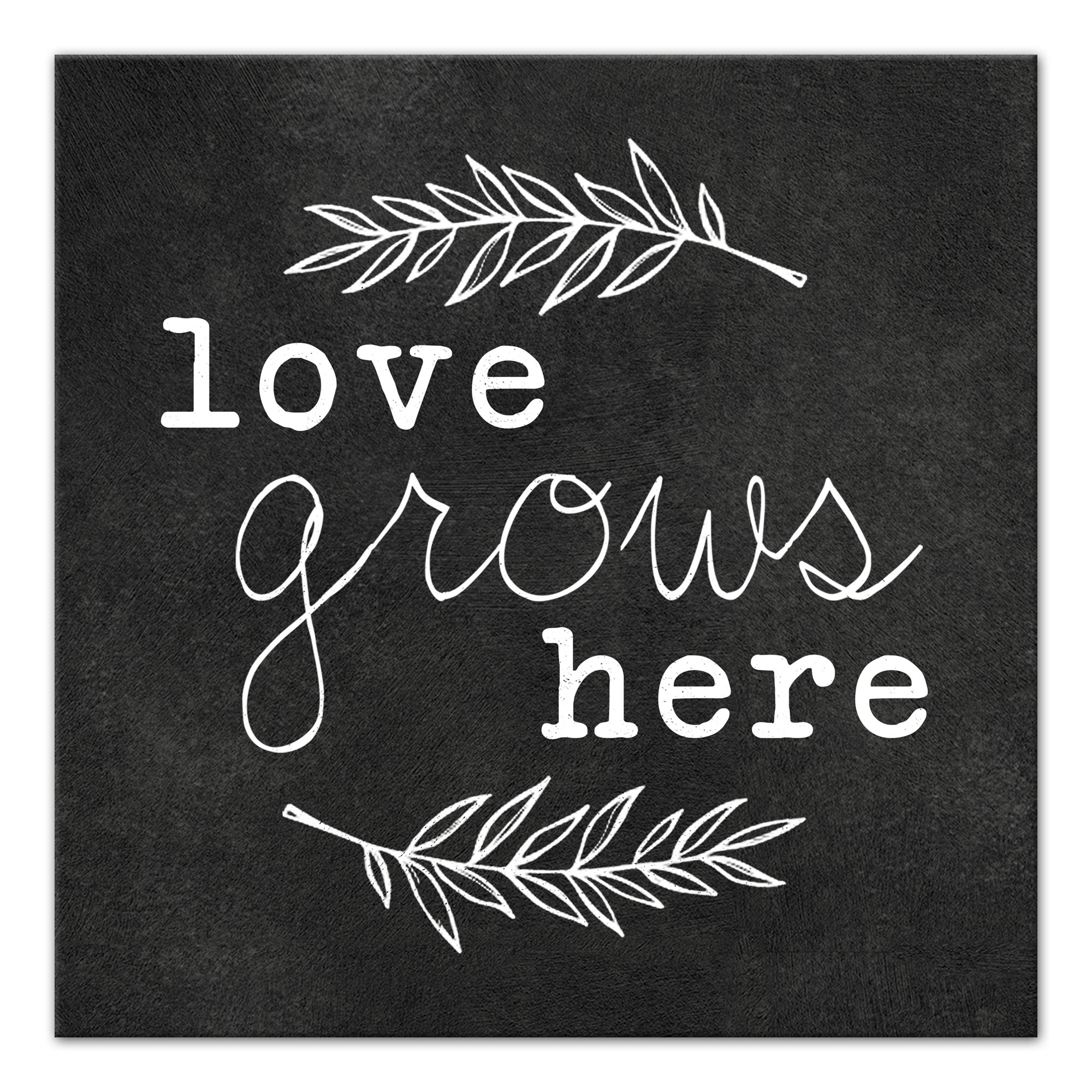 Love Grows Here 16x16 Canvas Wall Art