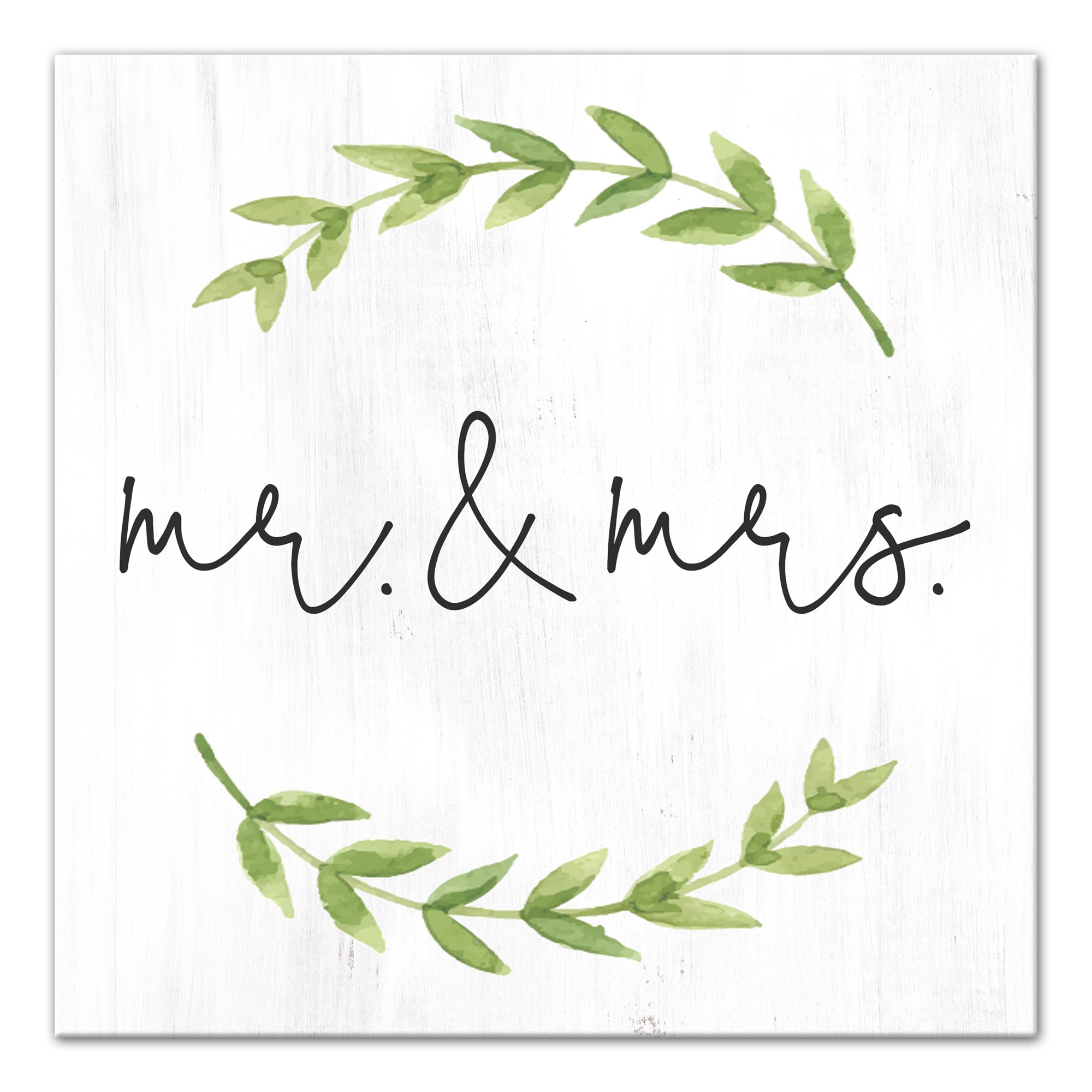 Mr and Mrs Wreath 16x16 Canvas Wall Art