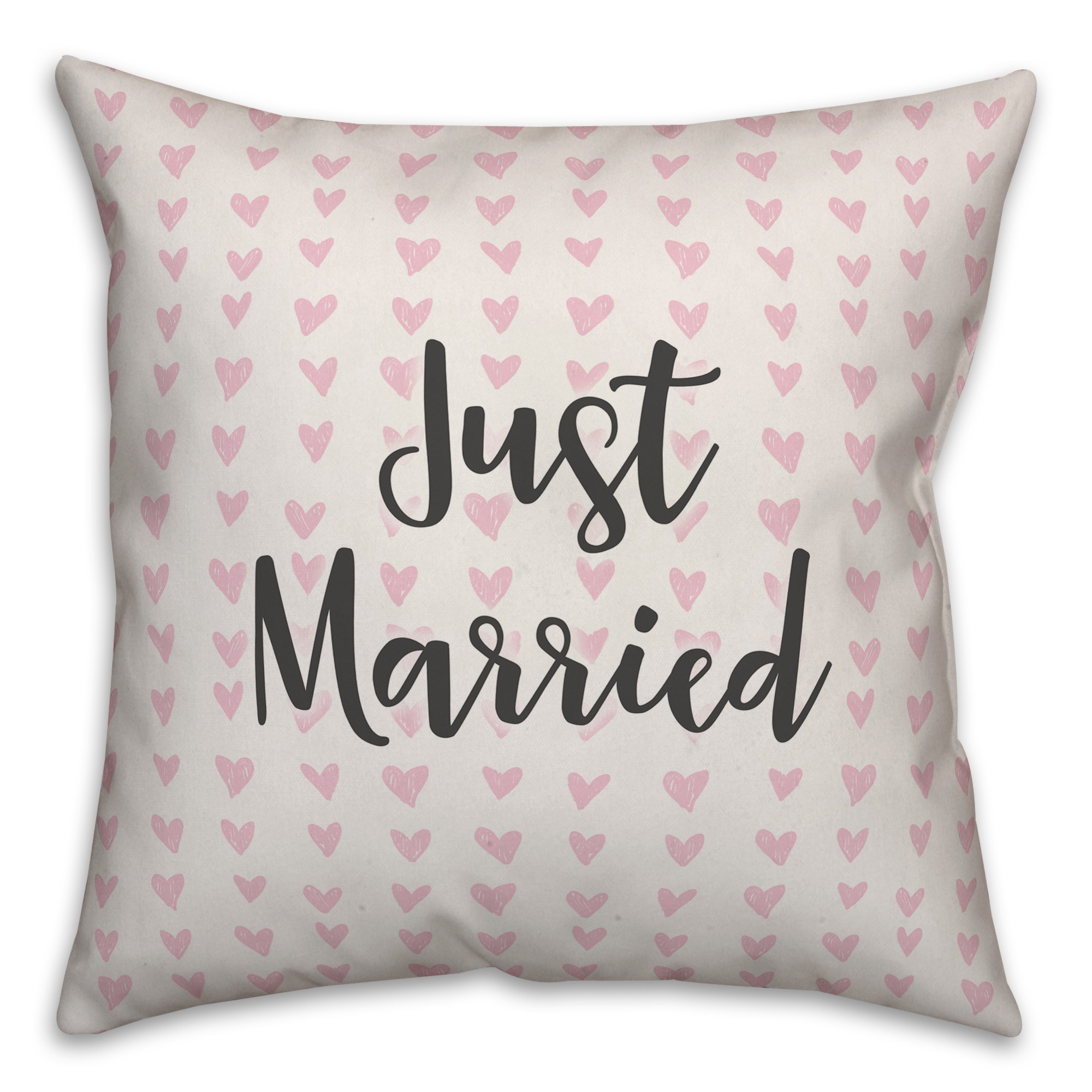 Just Married Spun Poly Pillow