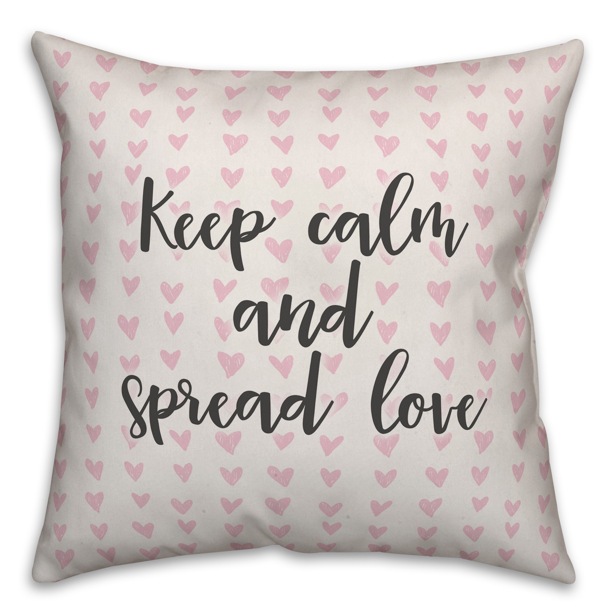Keep Calm & Spread Love Spun Poly Pillow