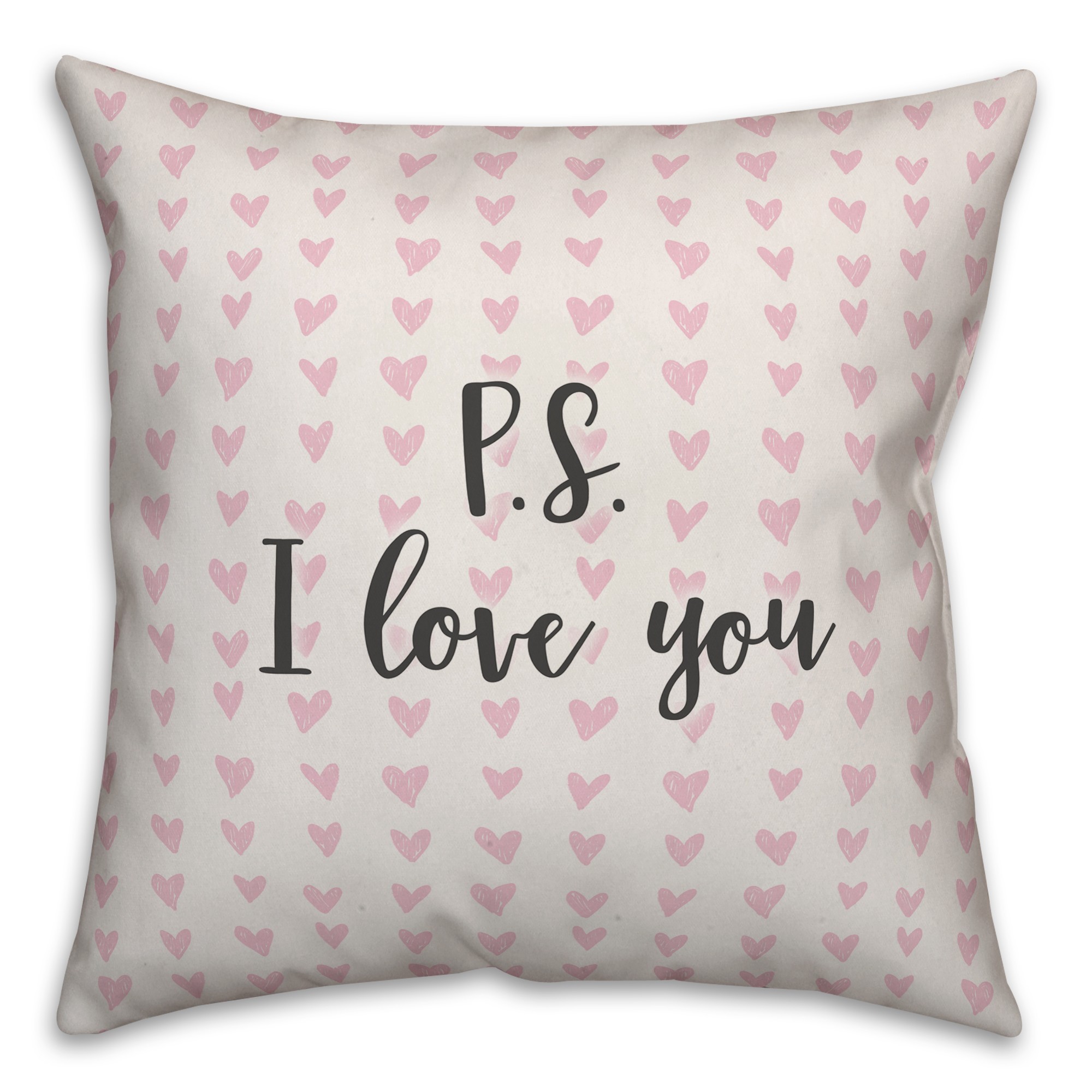 P.S. I Love You Spun Poly Pillow
