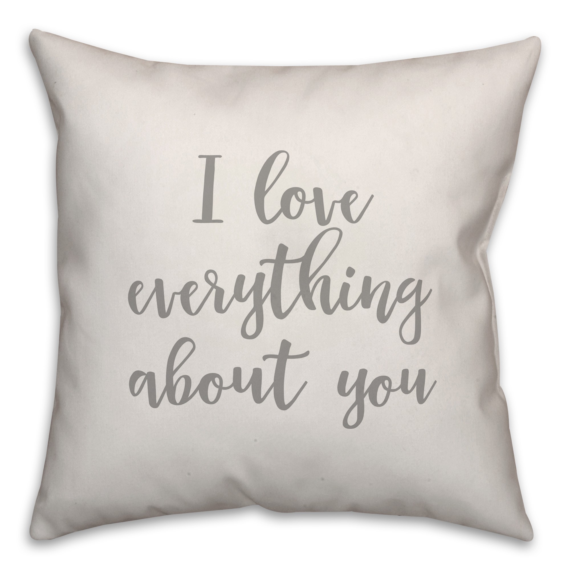 I Love Everything About You 16x16 Spun Poly Pillow Cover