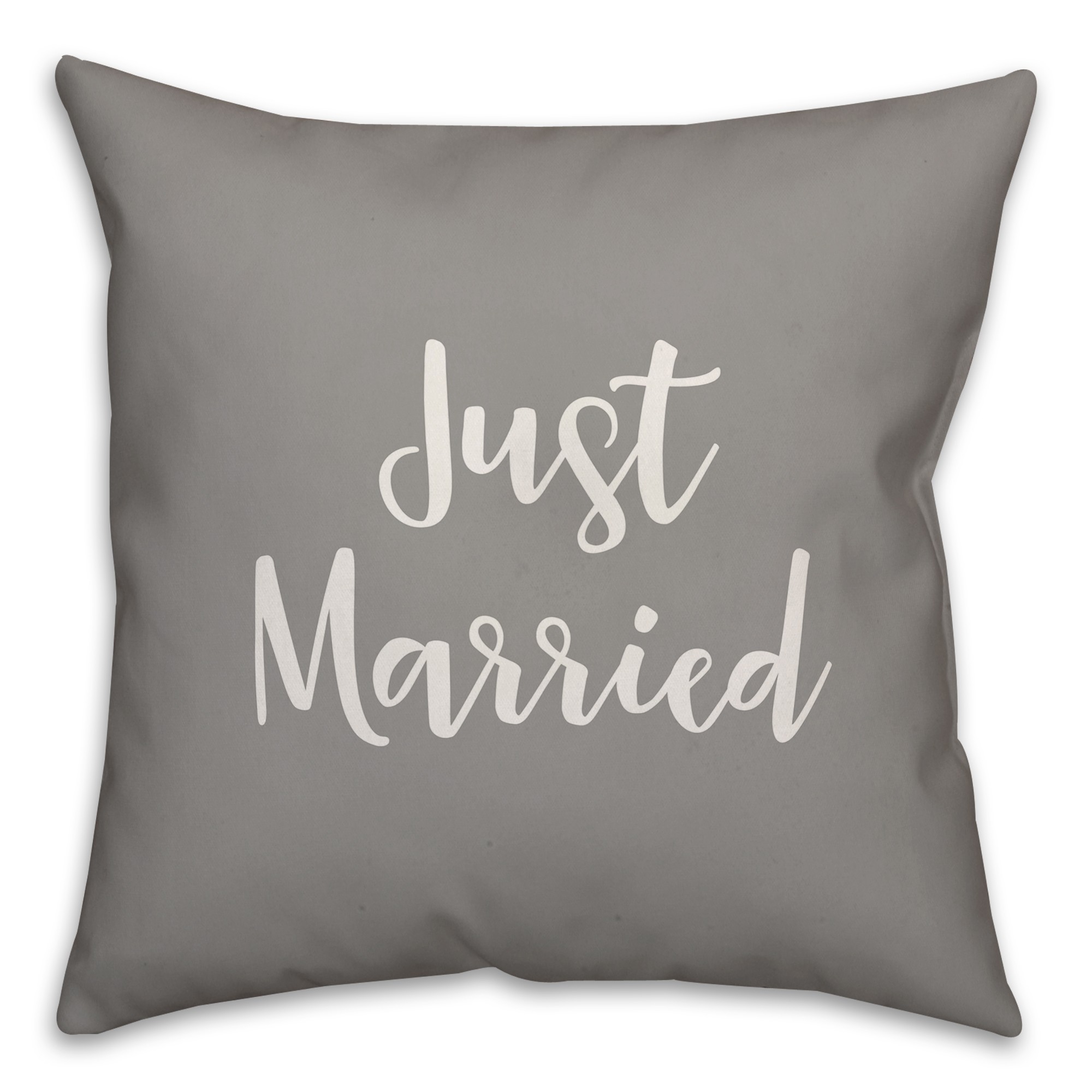 Just Married 16x16 Spun Poly Pillow Cover