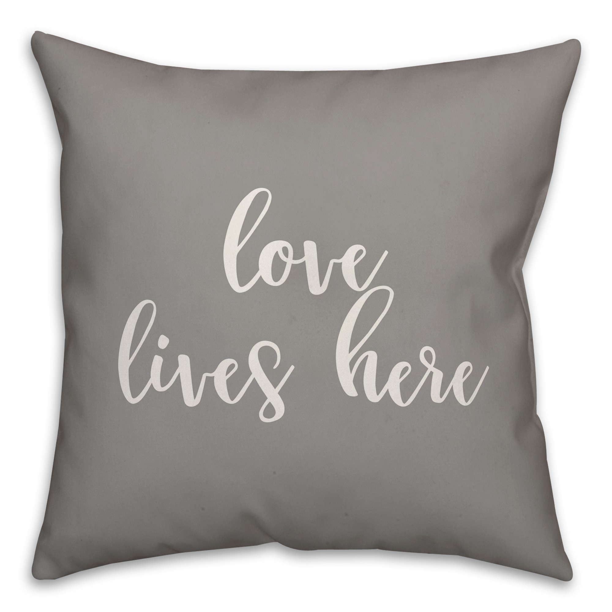 Love Lives Here 16x16 Spun Poly Pillow Cover