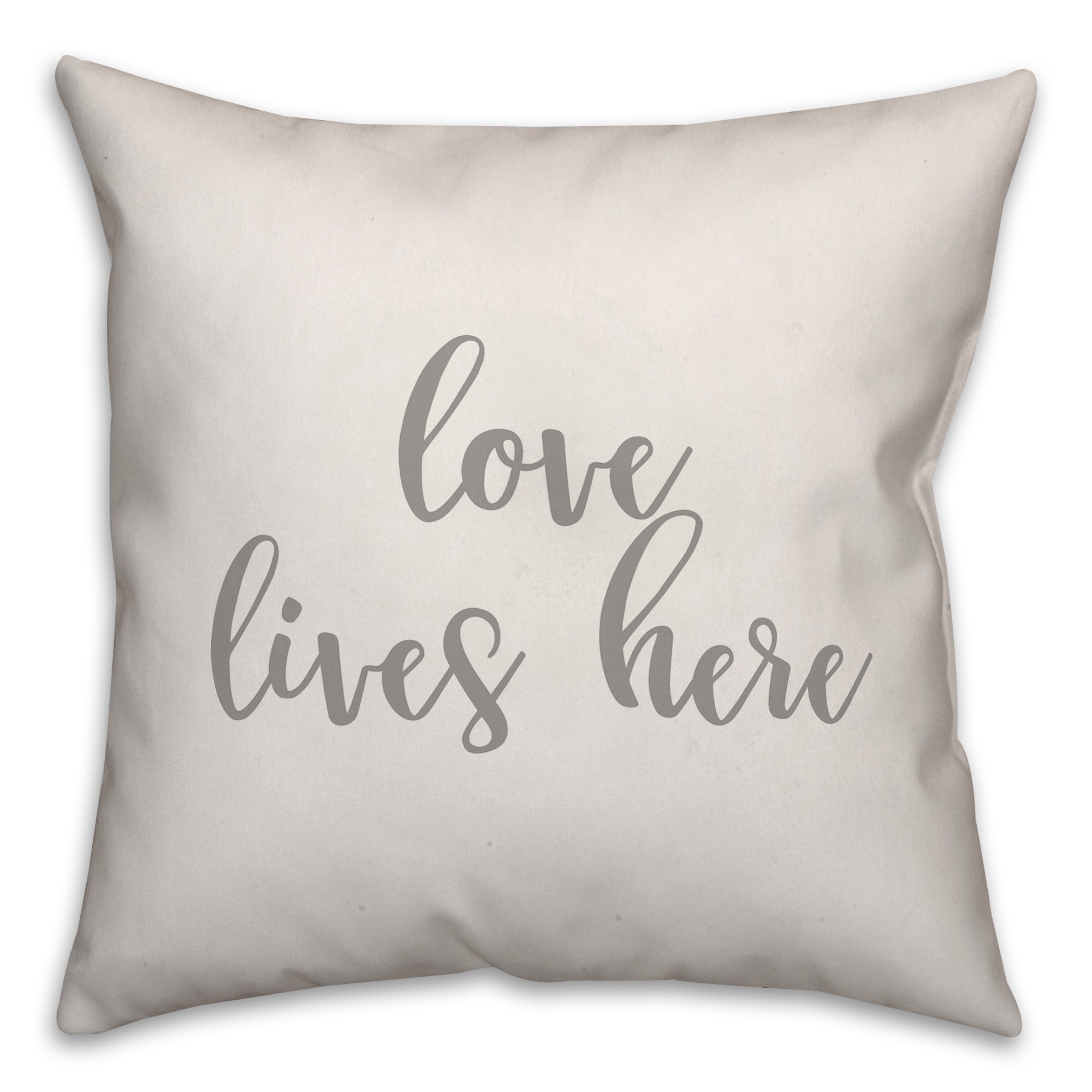 Love Lives Here 16x16 Spun Poly Pillow Cover