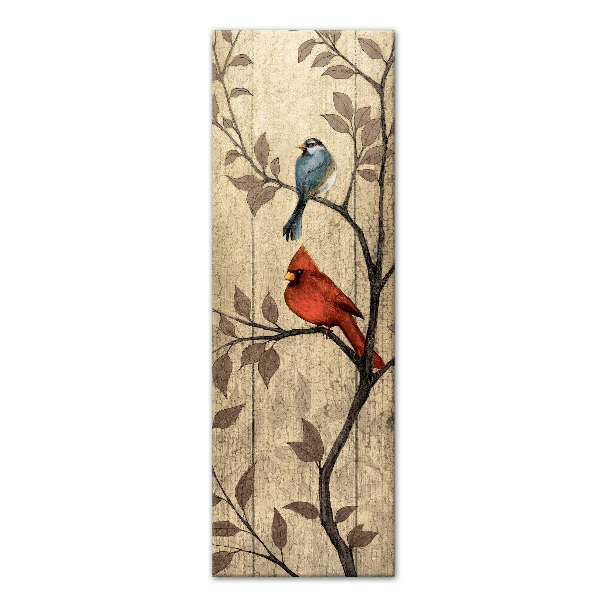 Birds Nestled In Trees 12x36 Canvas Wall Art