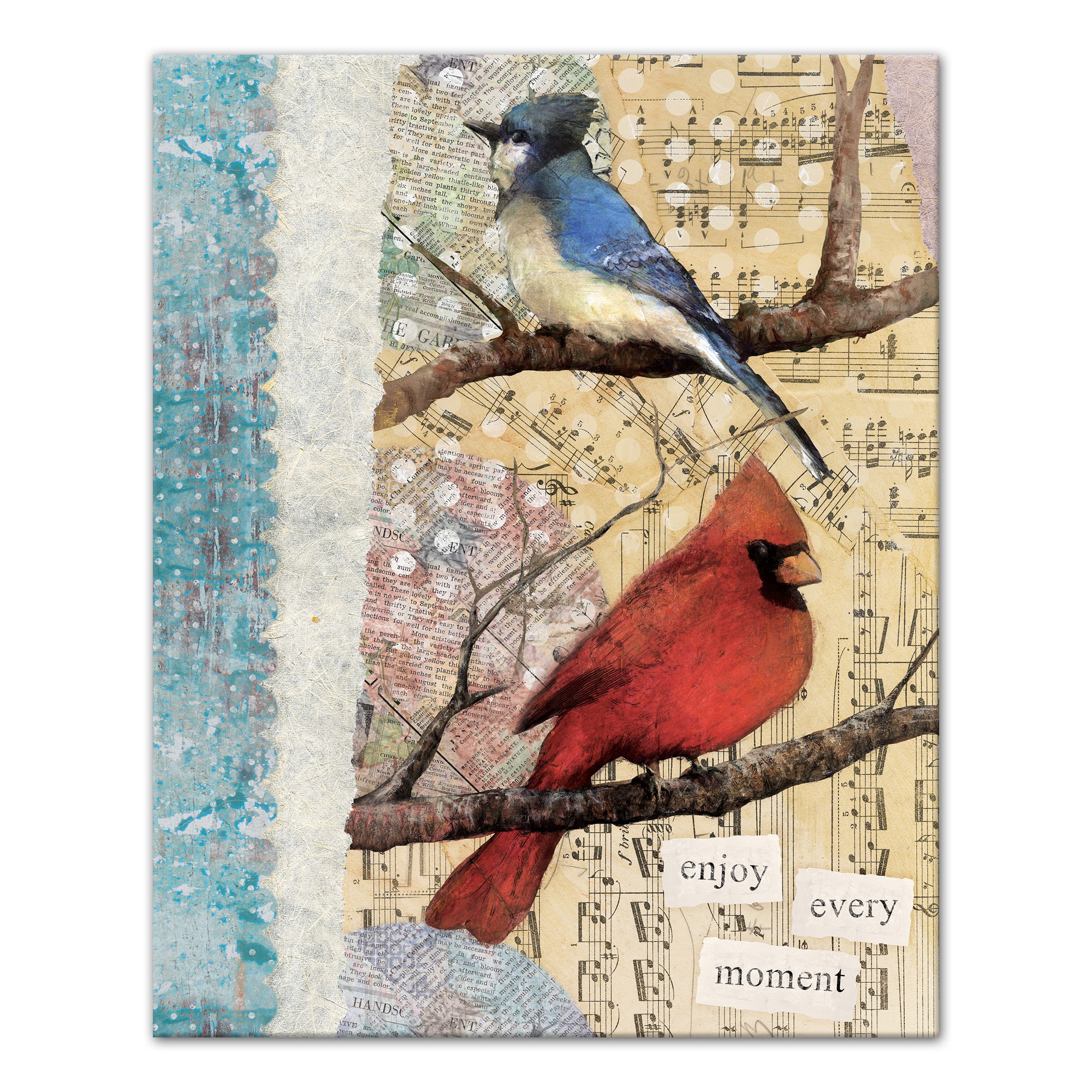 Abstract Bird Friends 16x20 Canvas Wall Art