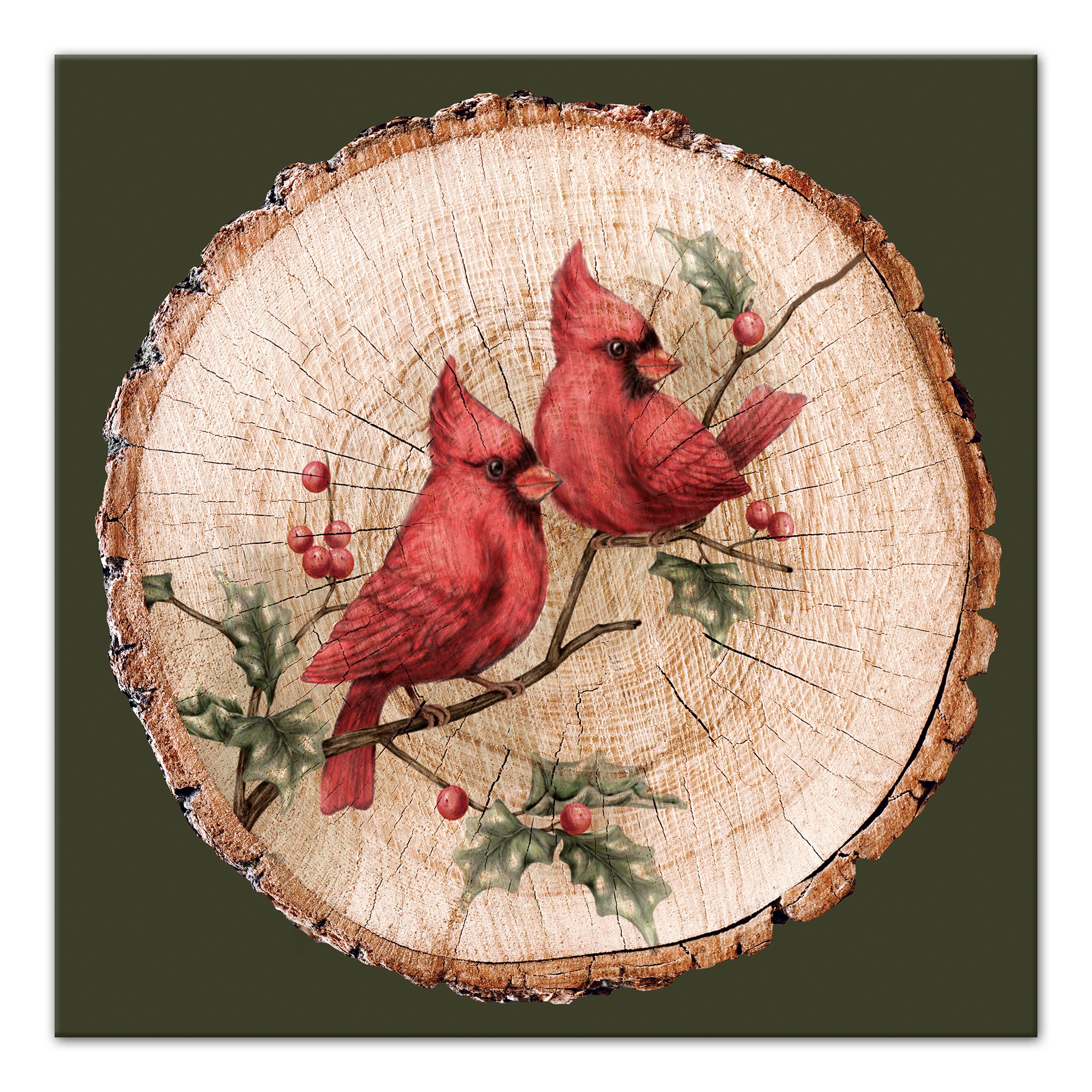 Cardinal Couple 16x16 Canvas Wall Art