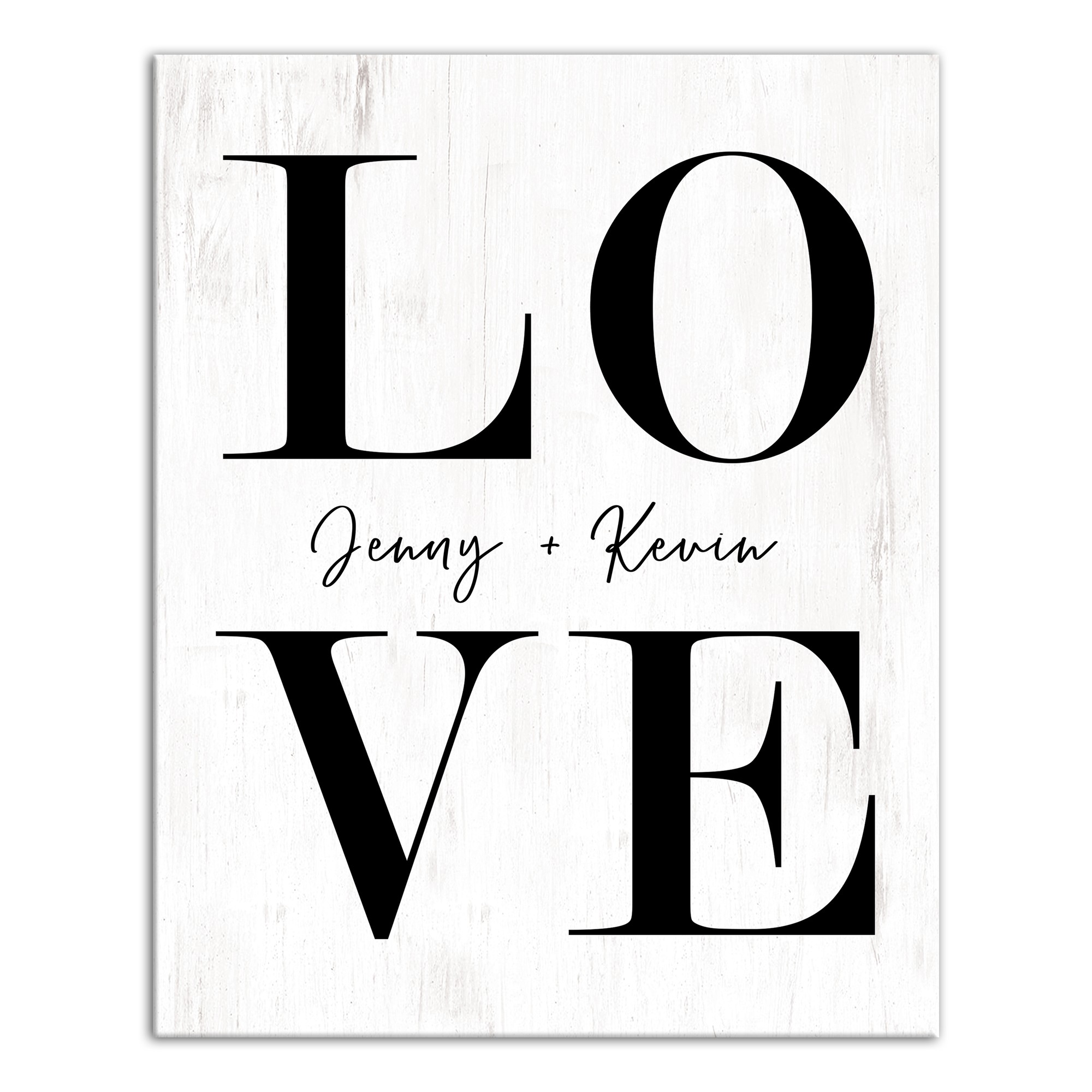 Simple Love Typography 16x20 Personalized Canvas Wall Art