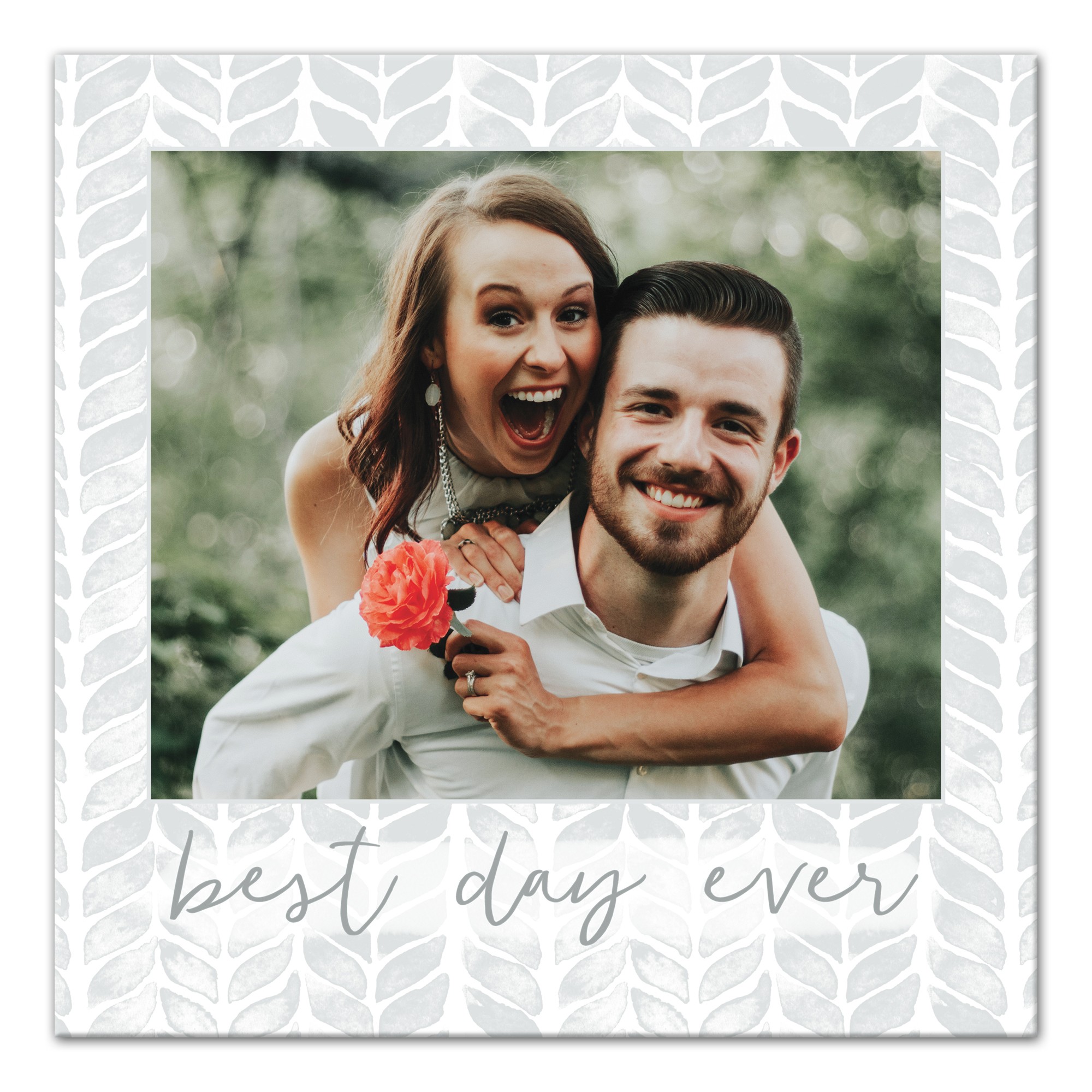 Best Day Ever Chevron Frame 16x16 Personalized Canvas Wall Art