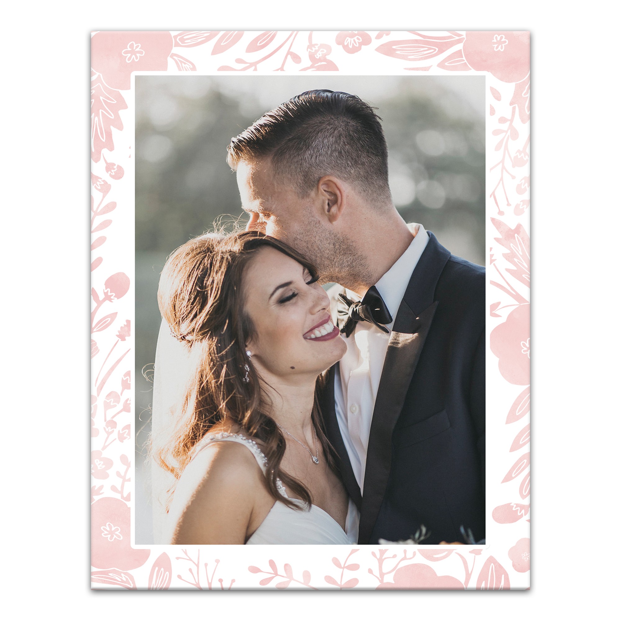 Blush Floral Frame 11x14 Personalized Canvas Wall Art