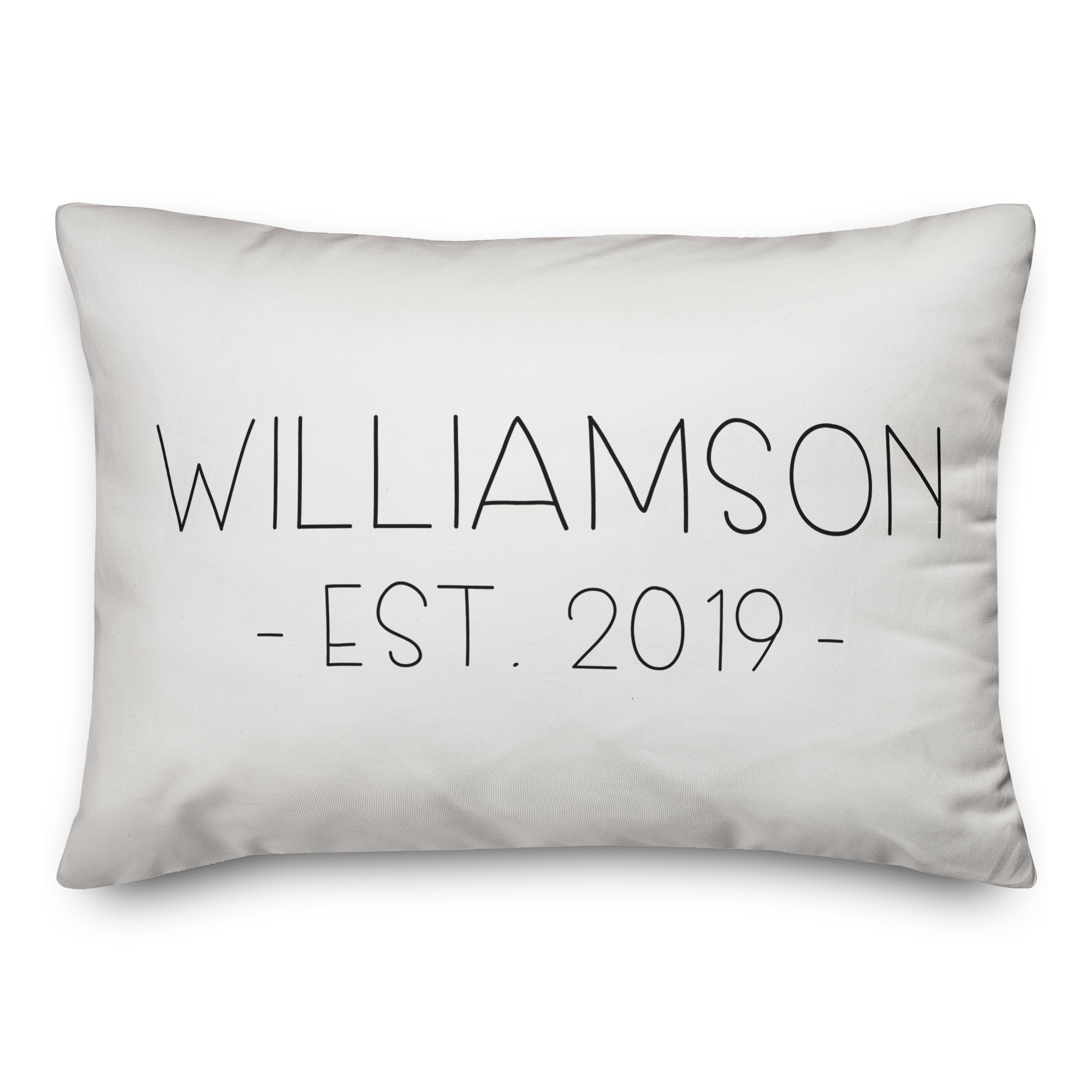 Simple Established Typography 14x20 Personalized Spun Poly Pillow