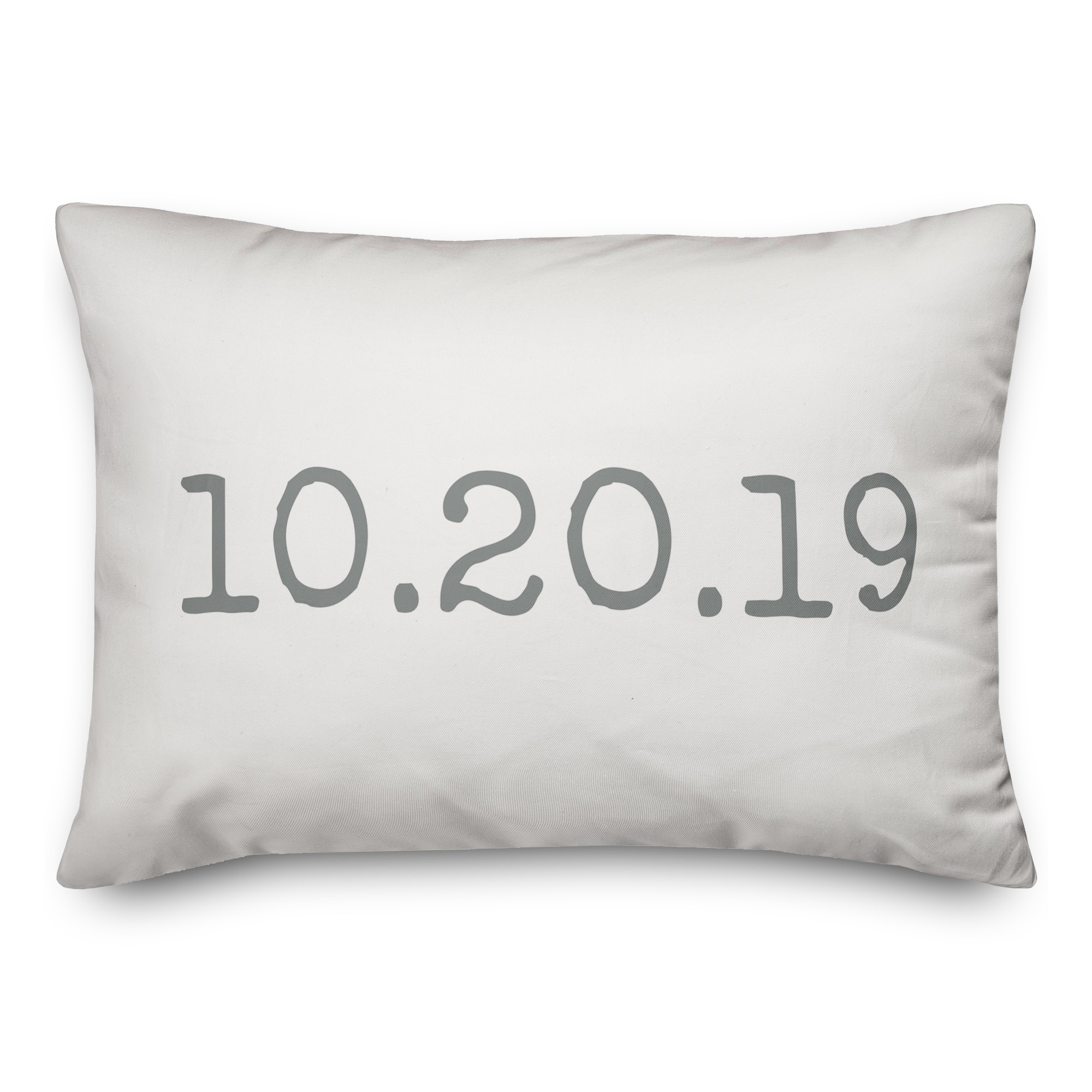 Simple Date Typography 14x20 Personalized Spun Poly Pillow