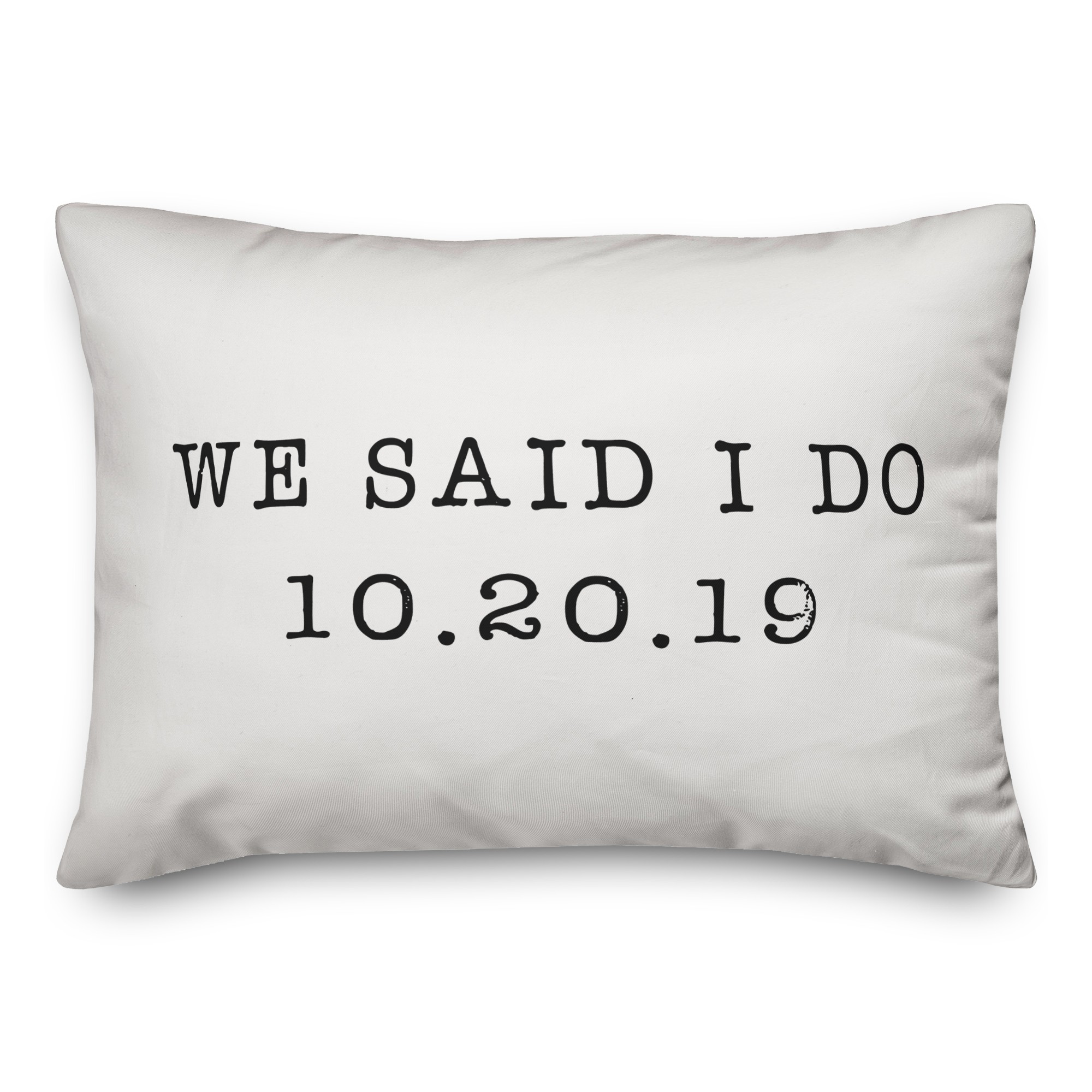We Said I Do 14x20 Personalized Spun Poly Pillow
