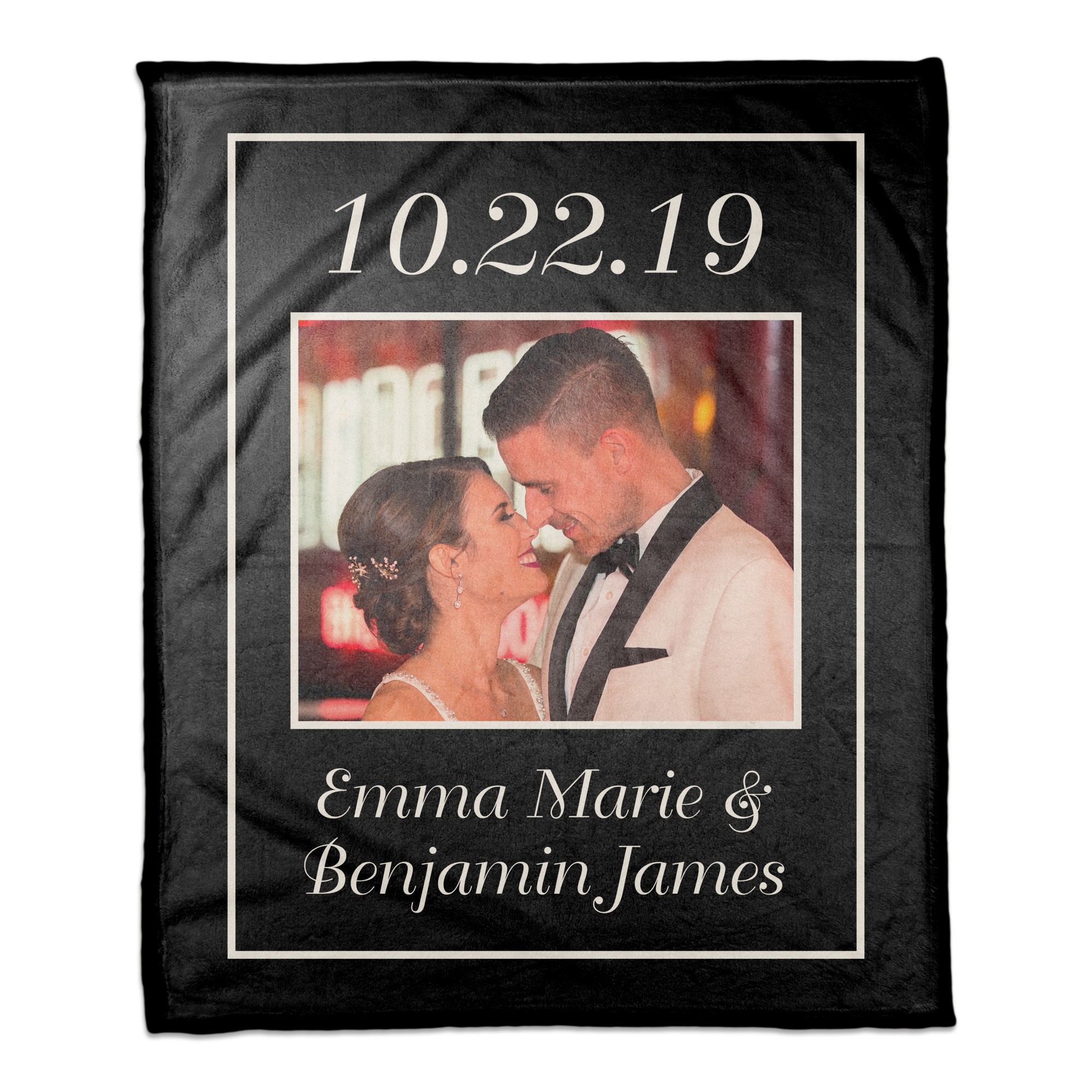 Simple Black Typography Frame 50x60 Personalized Coral Fleece Blanket