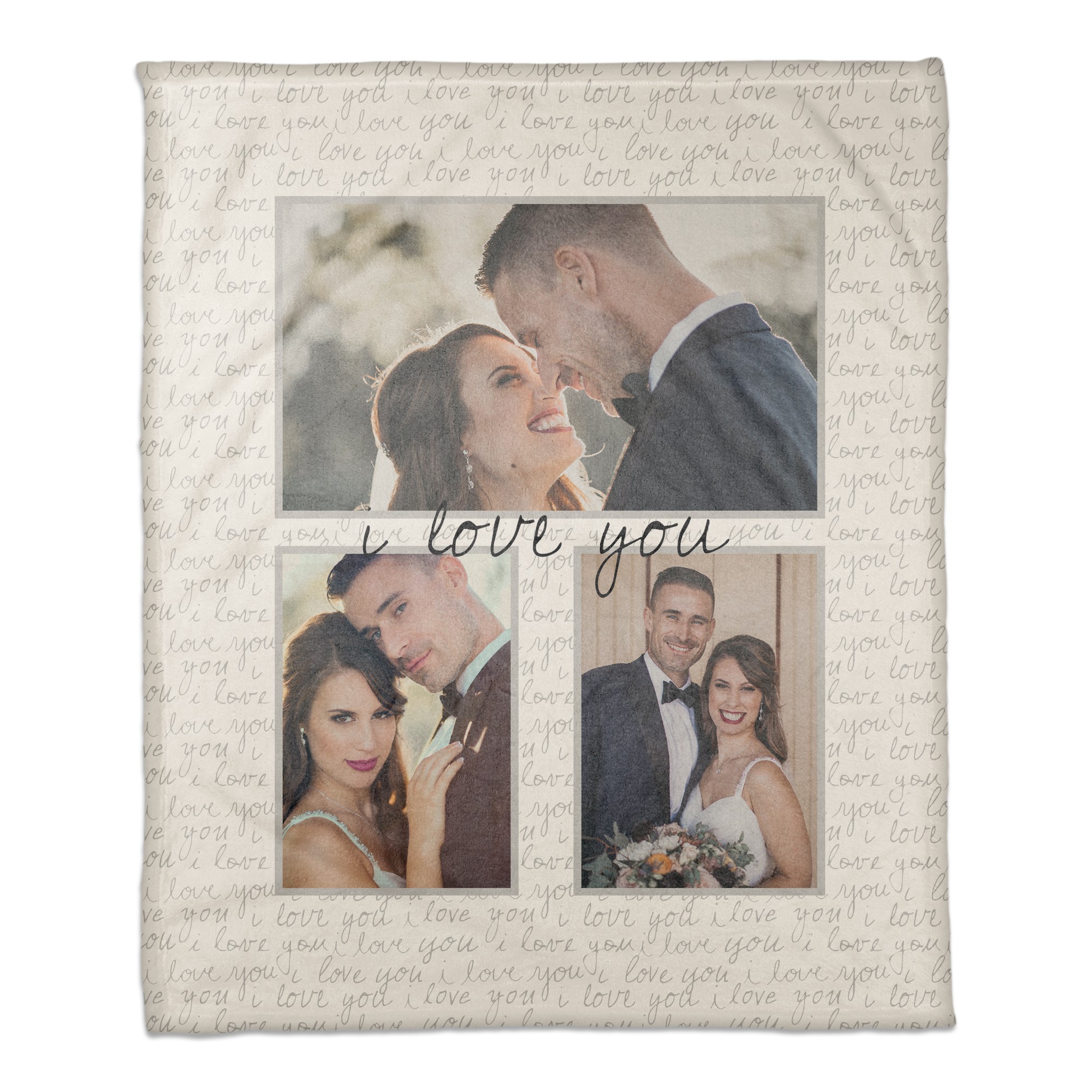 Script I Love You Frame 50x60 Personalized Coral Fleece Blanket