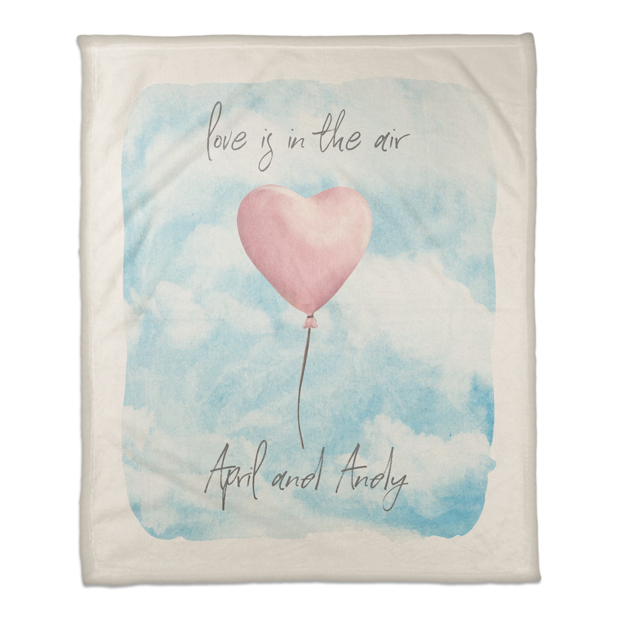 Love is in the Air 50x60 Personalized Coral Fleece Blanket